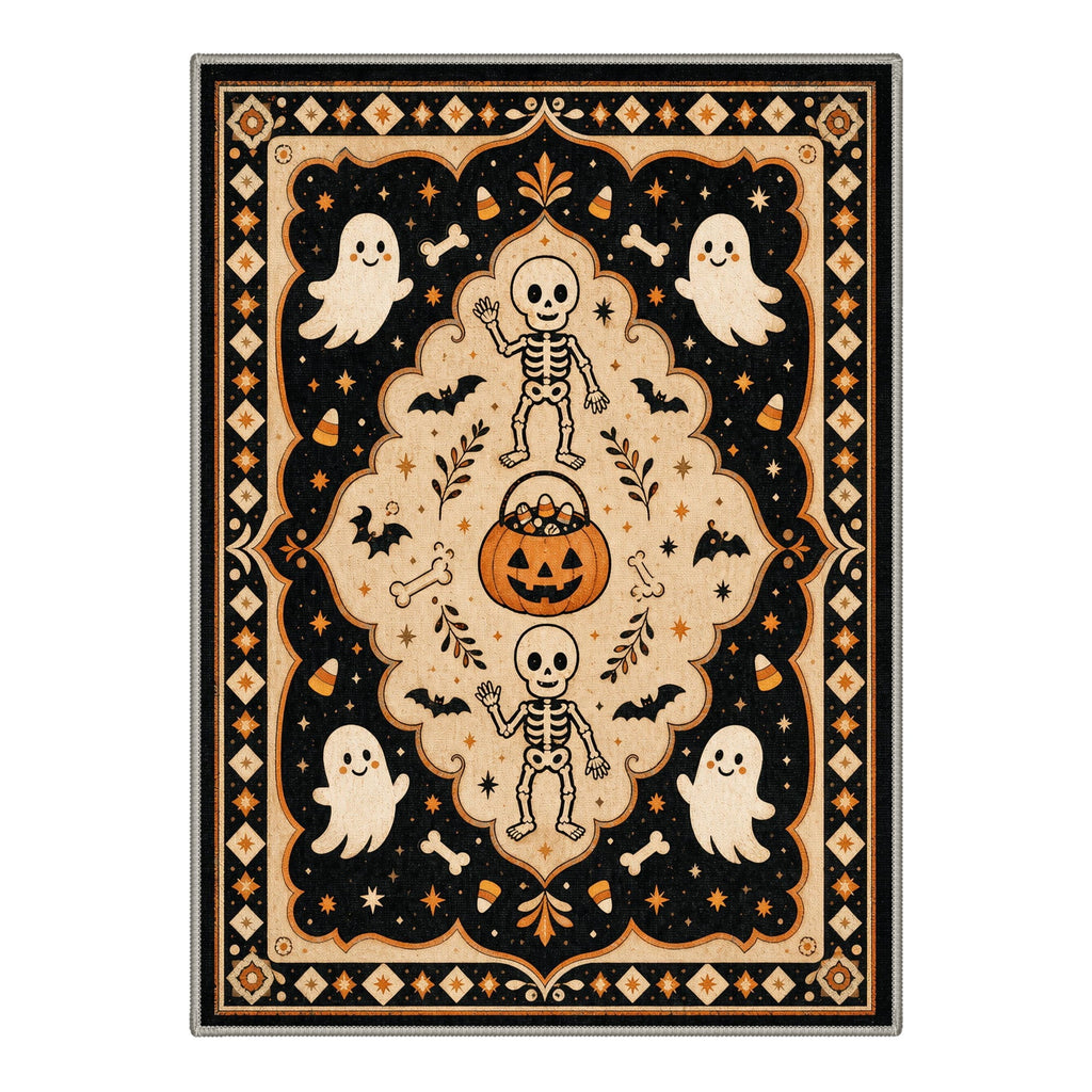 GENIMO 2'x7' Halloween Runner Rug, Washable Non Slip Soft Vintage Witch Indoor Outdoor Hallway Runner for Porch Patio Kitchen Entryway, Retro Sepia