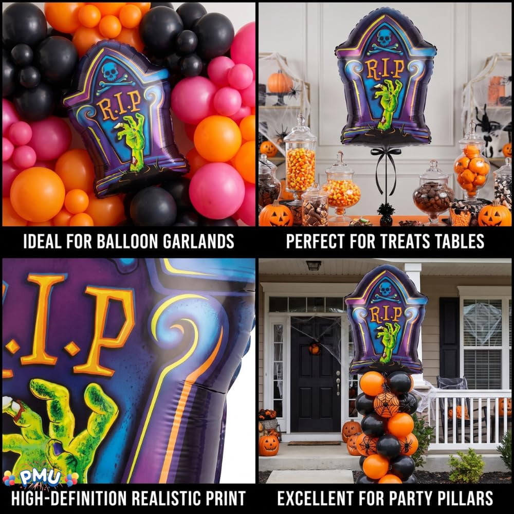 PMU Halloween Flying Ghost 24 Inch Mylar-Foil Balloon (10/pkg) Pkg/1