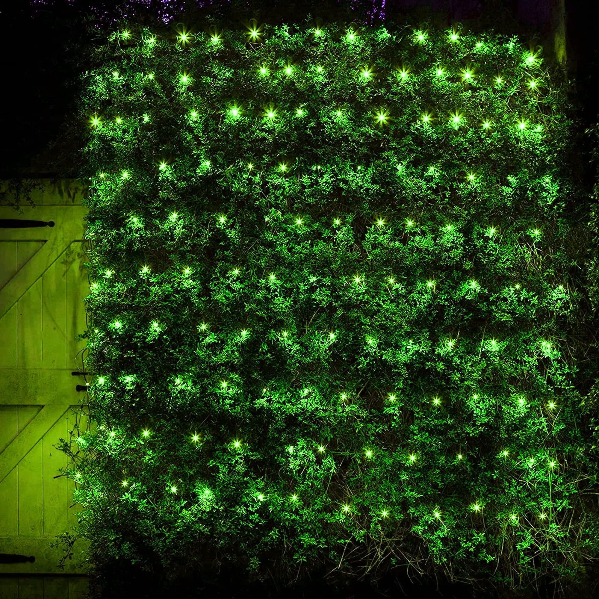 Dazzle Bright Christmas Net Lights, 360 LED 12FT x 5 FT Transparent Wire Waterproof Connectable String Lights with 8 Modes Christmas Outdoor Lights for Bushes Garden Party Holiday Decoration (Green)