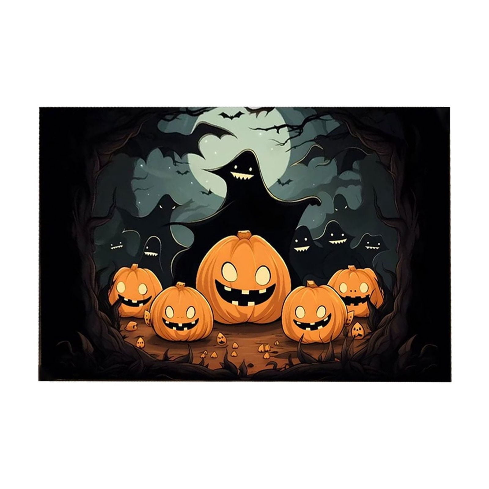 Xuniizn Halloween Mat, 16X24" Velvet Halloween Door Mat for Outside Entrance, Spooky Halloween Rug for Outdoor & Indoor, Non Slip Washable Halloween Doormat, Halloween Bathroom Decor