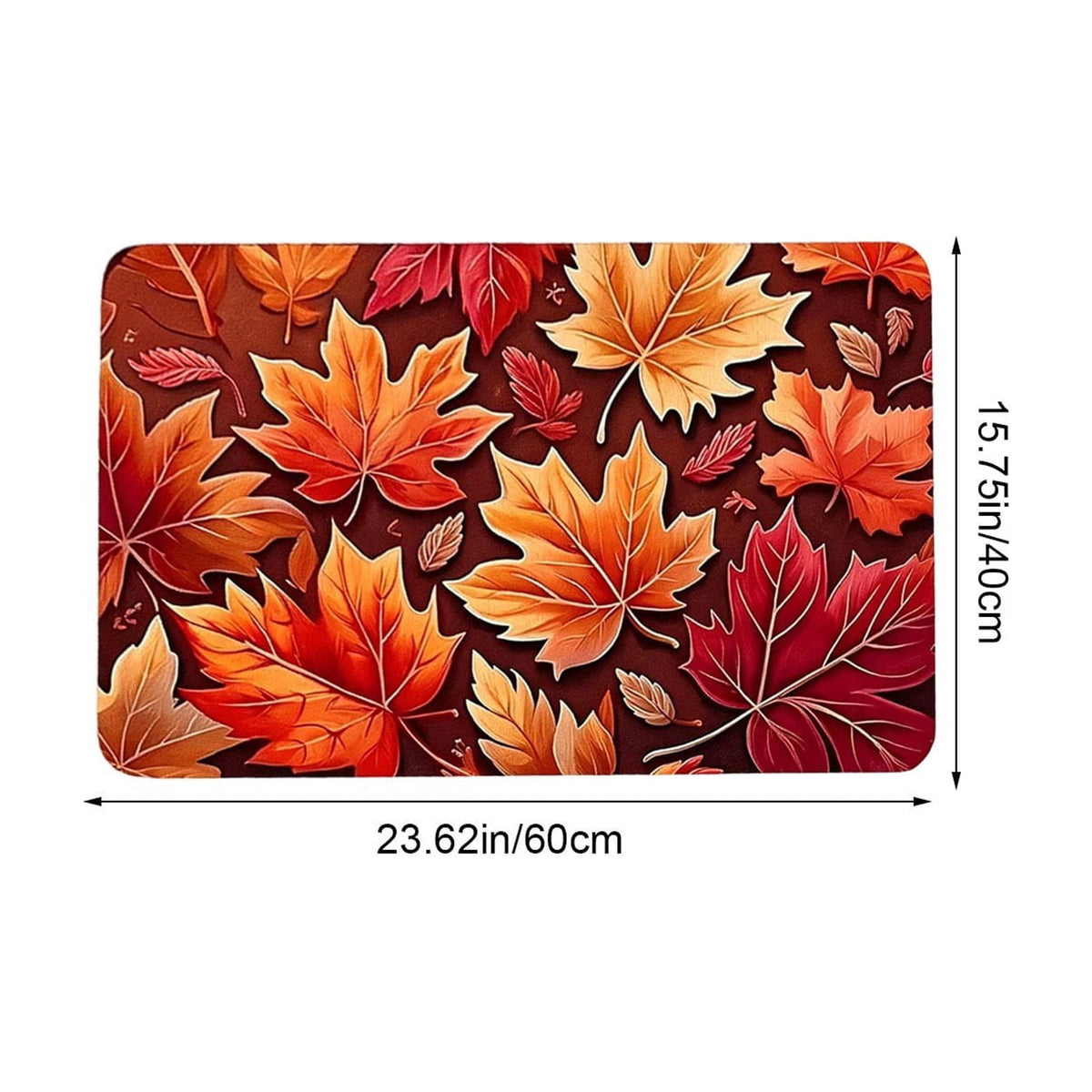 syligr Halloween Thanksgiving Doormat with Maple Leaf & Pumpkin Patterns - Non-Slip Floor Mat for Entryway, Kitchen, Porch, Fall Harvest Decor Rug with Anti-Fatigue Backing, Gift for Thanksgiving