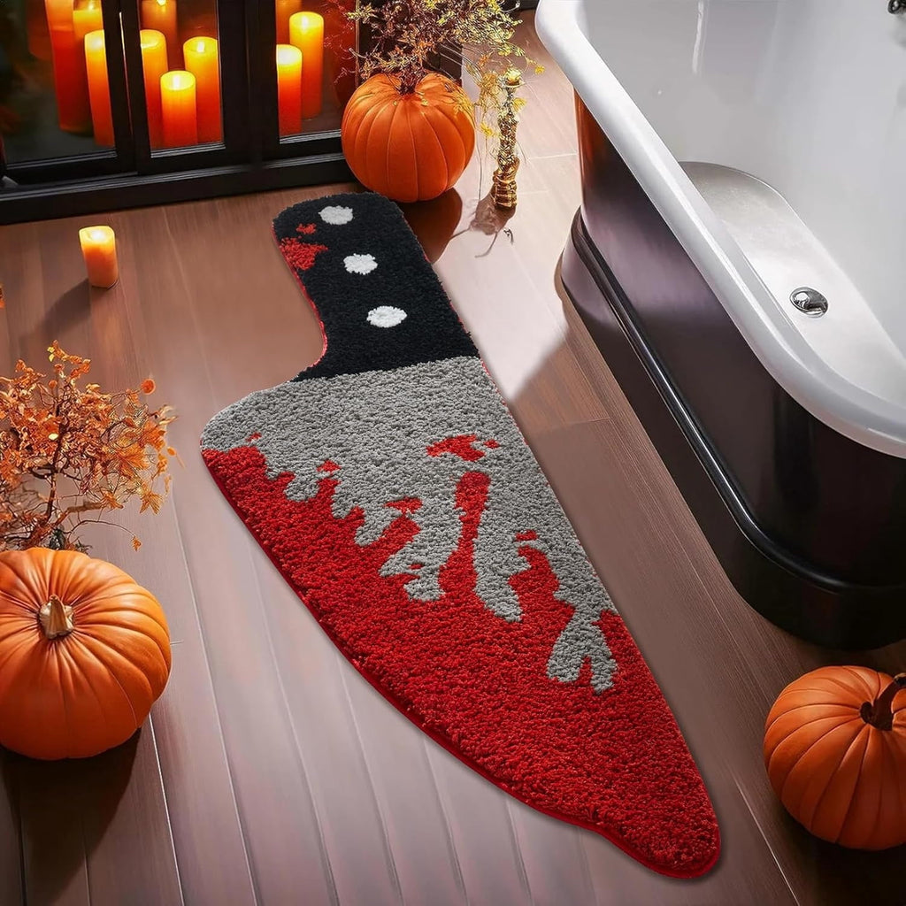 Scream Knife Rug 15.7’’W x 47’’L, Floor Mat for Household Use Bathroom Antislip Waterabsorbing Entryway Easy To Clean Dirtdecorative Doormat, Non Slip Machine Washable, Halloween Holiday Decorations