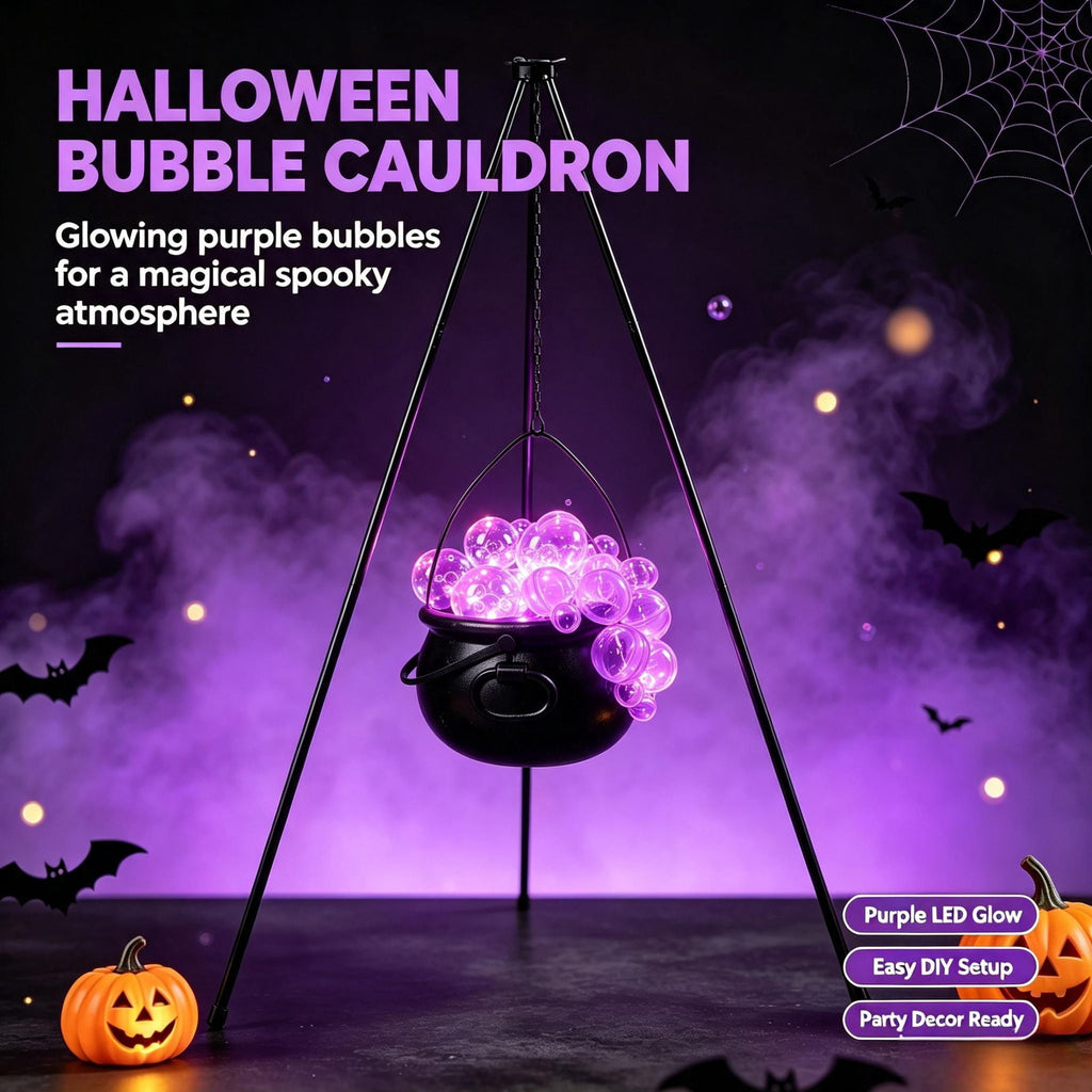 Muecwrye Halloween Decorations Outdoor, Halloween Clearance! Halloween Witches Cauldron on Tripod with Lights, DIY Bubbling Cauldron Set Decor for Home Porch Outside, Halloween Party Supplies