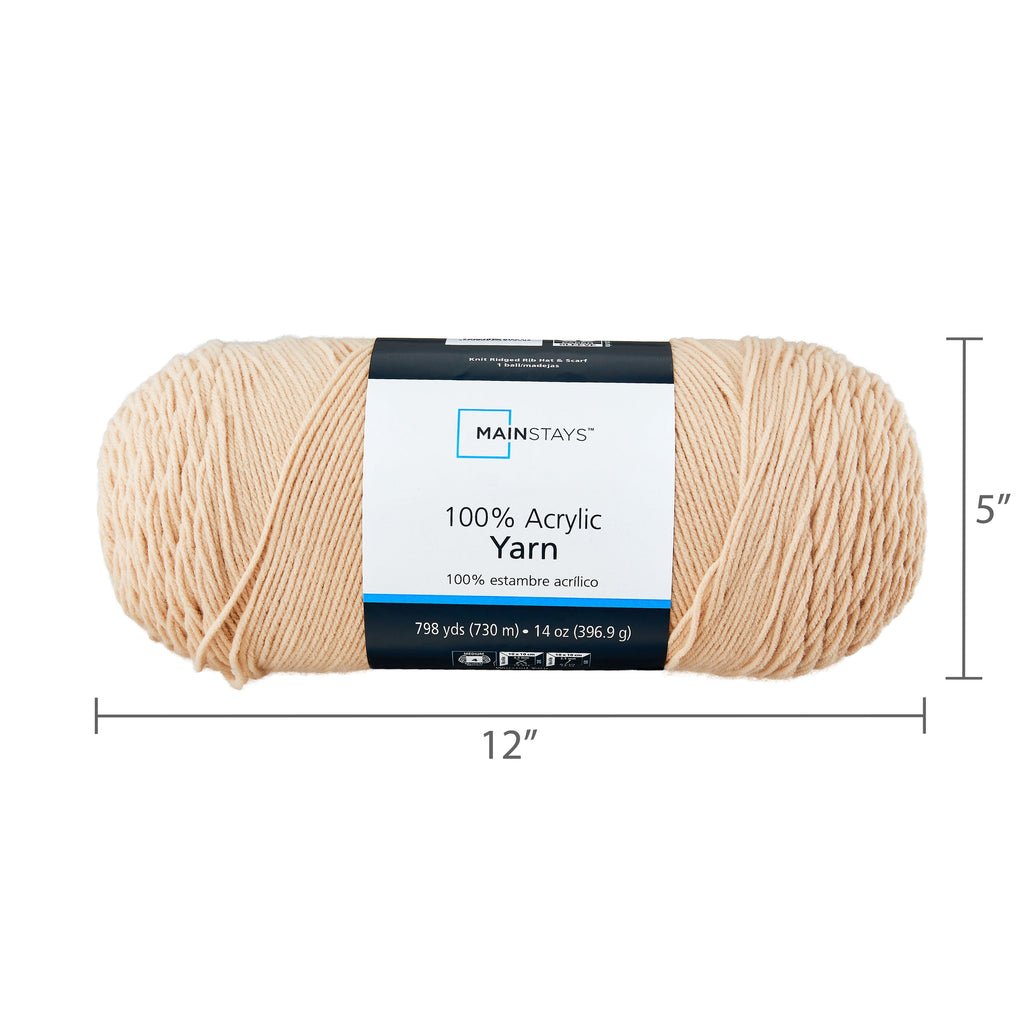 Mainstays Medium Acrylic Yarn, White, 14 oz, 798 yd