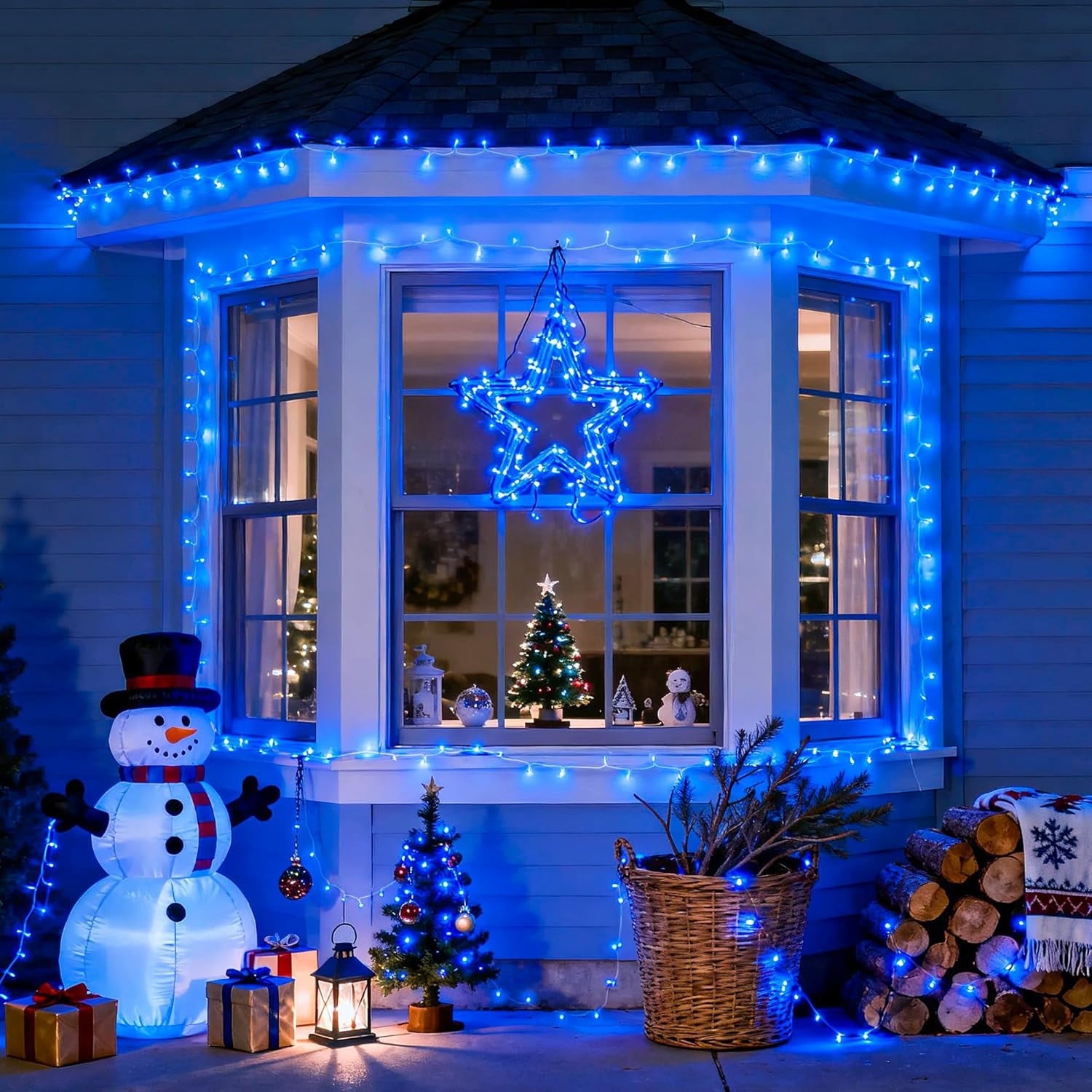 JMEXSUSS 33ft 100 LED White Christmas Lights, 8 Modes Connectable Clear Wire Twinkle Fairy String Lights Indoor, Plug-in Christmas String Lights Outdoor Waterproof for Christmas Wedding Party Tree