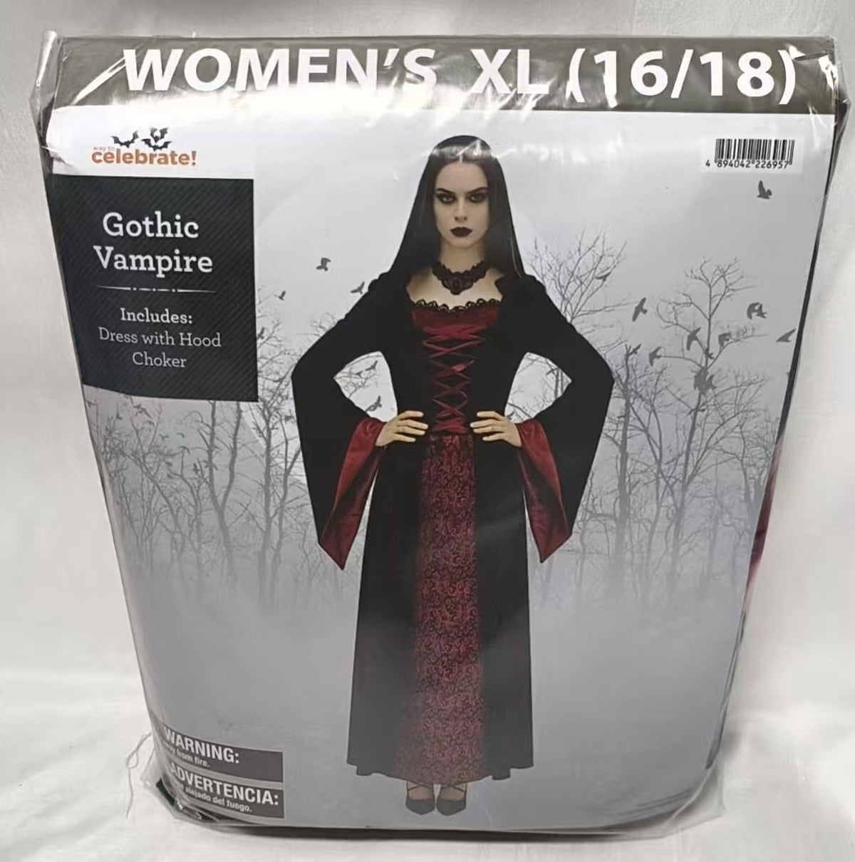 Gothic Vampire, Halloween Costume for Adults, Women's Size S (4/6), by Way to Celebrate