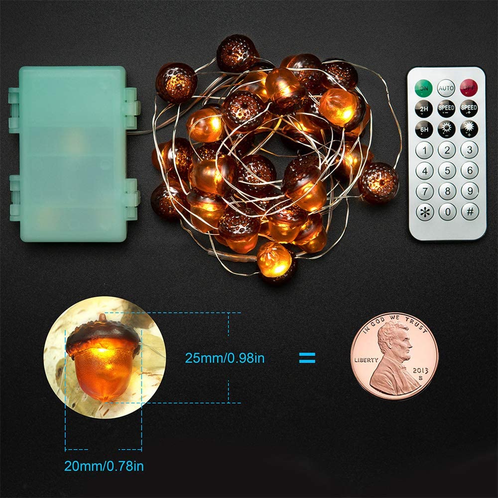 Morttic Halloween Lights 3D 10ft 30 LEDs Pumpkin String Lights Battery Powered Orange Lights for Halloween Party Indoor Fall Outdoor Harvest Thanksgiving Decorations