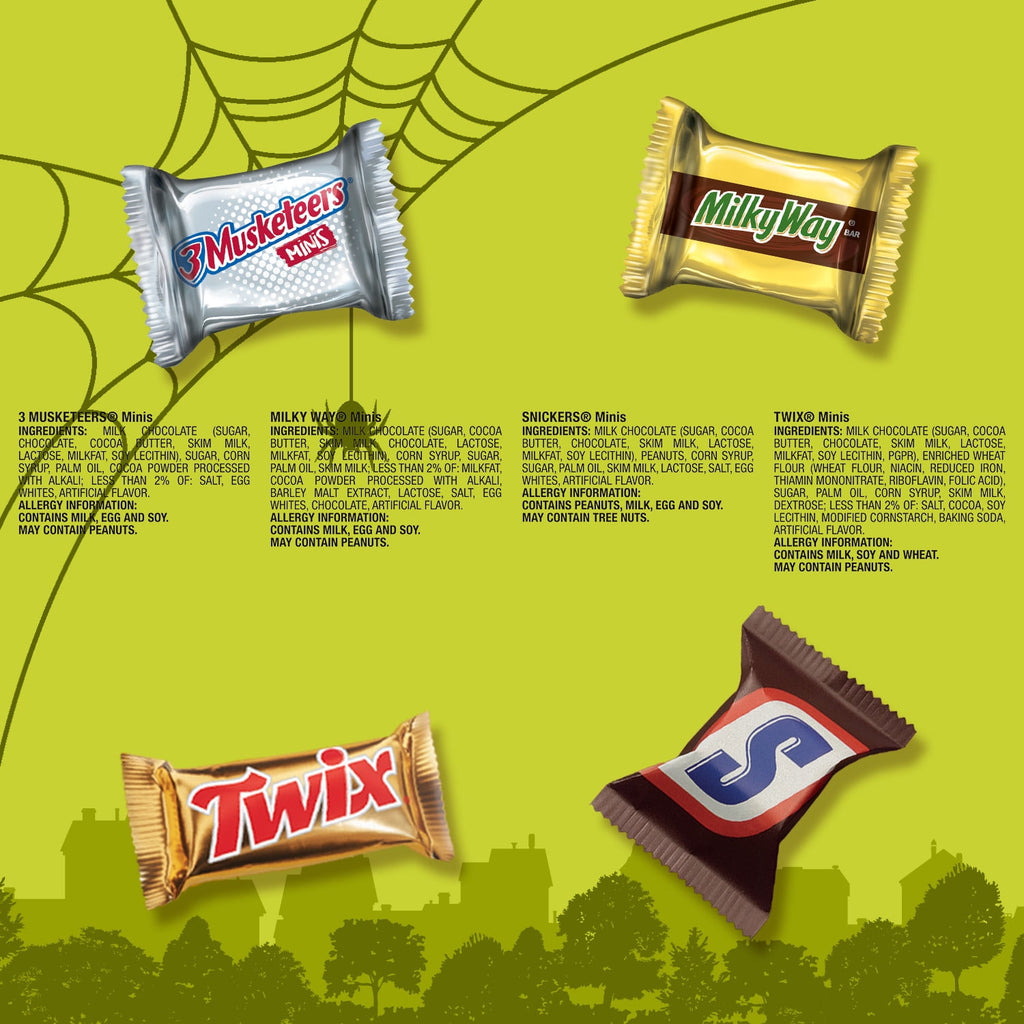 Snickers, Twix, Milky Way, & 3 Musketeers Halloween Candy - 110 Ct Bulk Bag