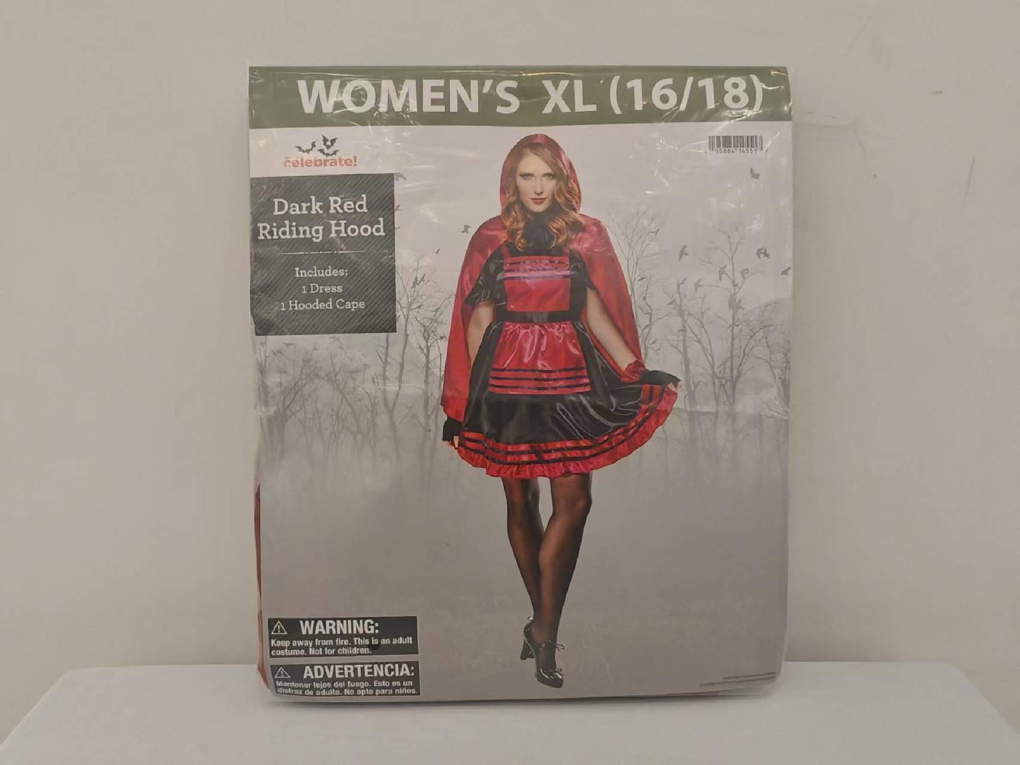 Red Riding Hood Halloween Costume for Adults, Women's Size L (12/14), by Way to Celebrate