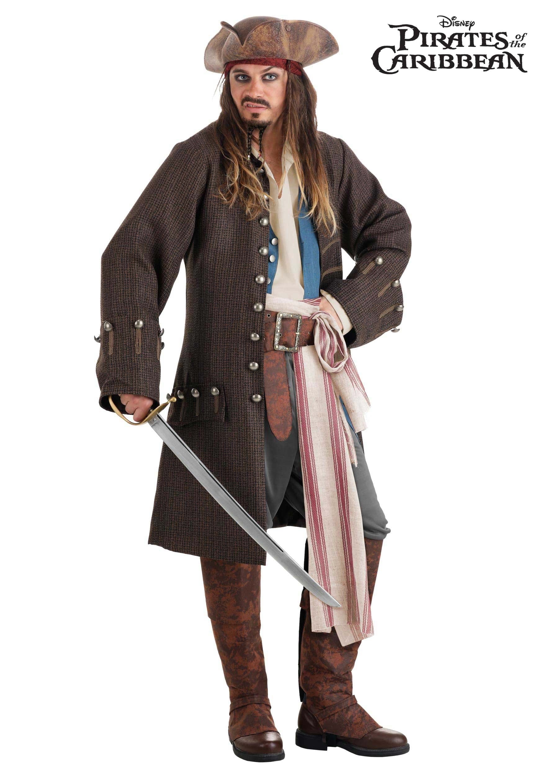 Deluxe Jack Sparrow Pirate Costume for Men