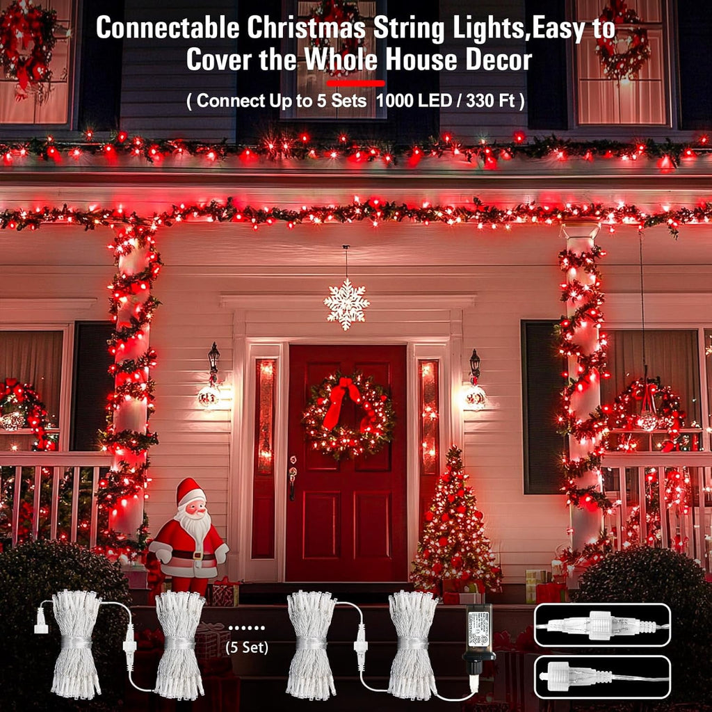 JMEXSUSS 200 LED Christmas Lights Indoor Outdoor, Connectable Warm White Christmas Tree Lights Clear Wire, 66 Ft Twinkle Fairy String Lights Plug in for Bedroom Wedding Christmas Tree Decorations