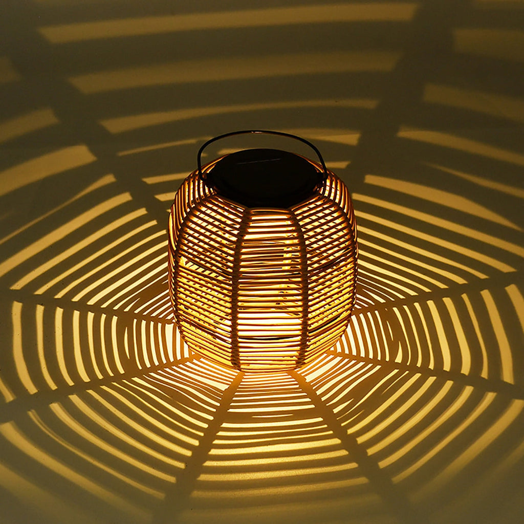 Solar Outdoor Lights – Vine-Woven Hanging Decorative Lanterns, Waterproof Round Ambience Lights for Garden, Patio & Yard Decoration (Boho Style)