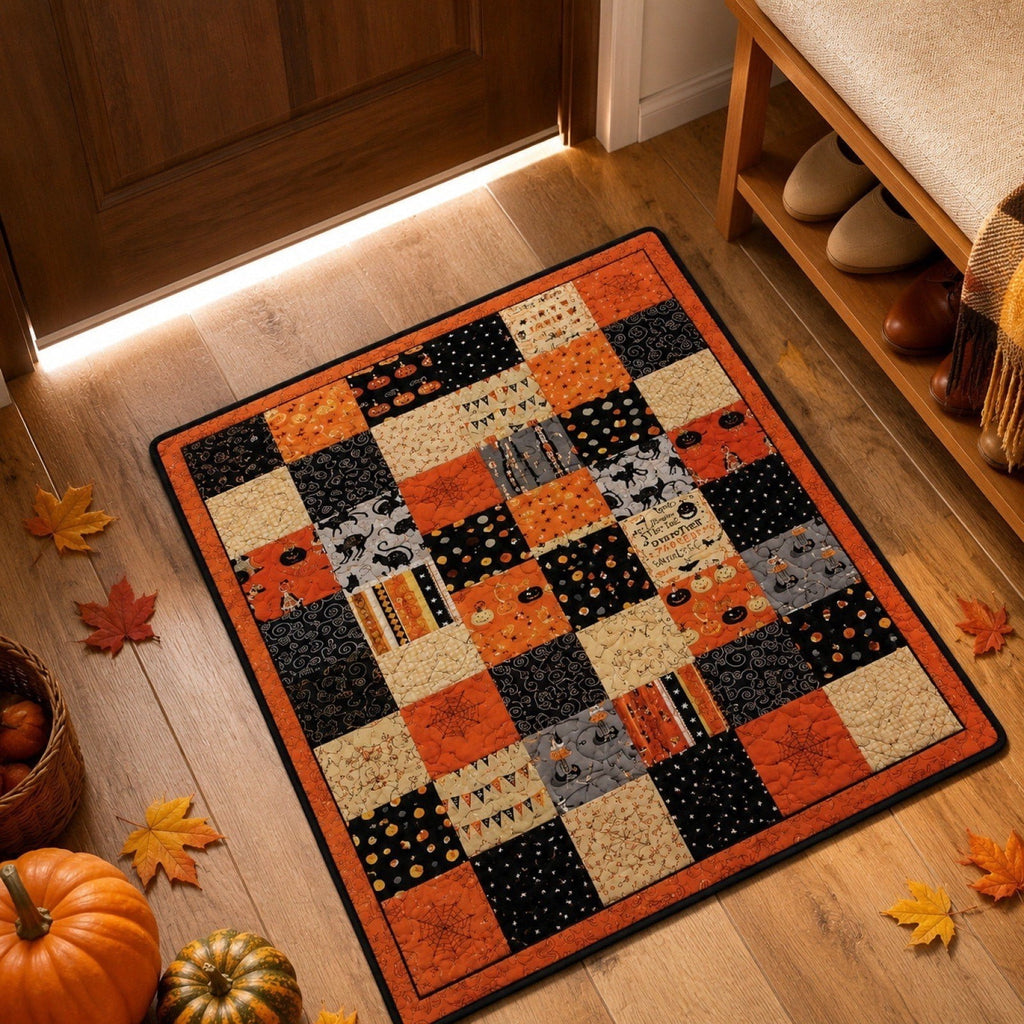 OutmaxHome Halloween Theme Cute Ghost Print Doormat, 15.8x23.6 Inch Non-Slip Absorbent Mat, Easy to Clean, for Front Door, Porch, Farmhouse