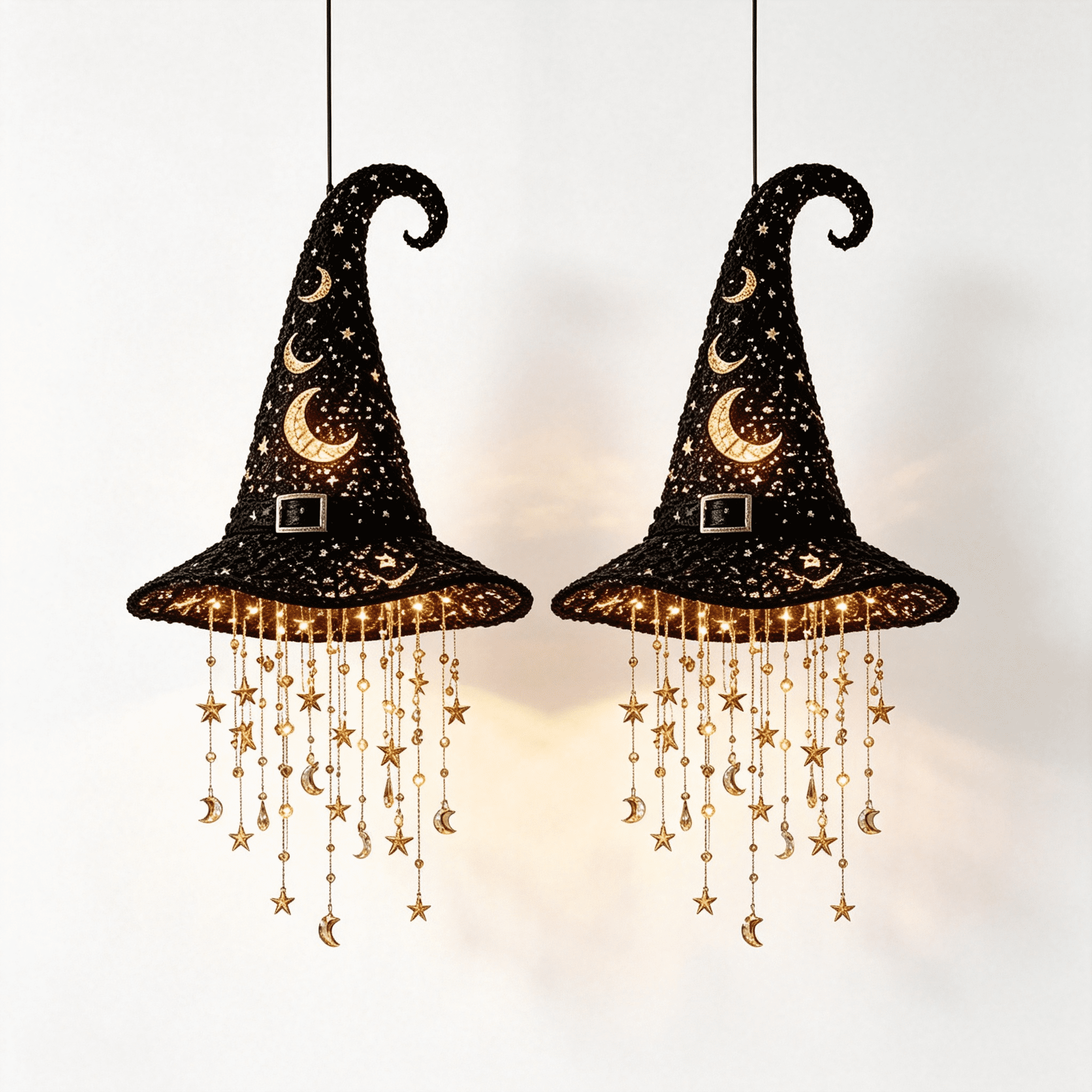 Stijggn Witch Hat Lights Halloween Glowing Lights, Waterproof Hanging Witch Hat Decorations, Warm Light Festival Ornaments for Indoor Outdoor Yard Garden Party Halloween Decor