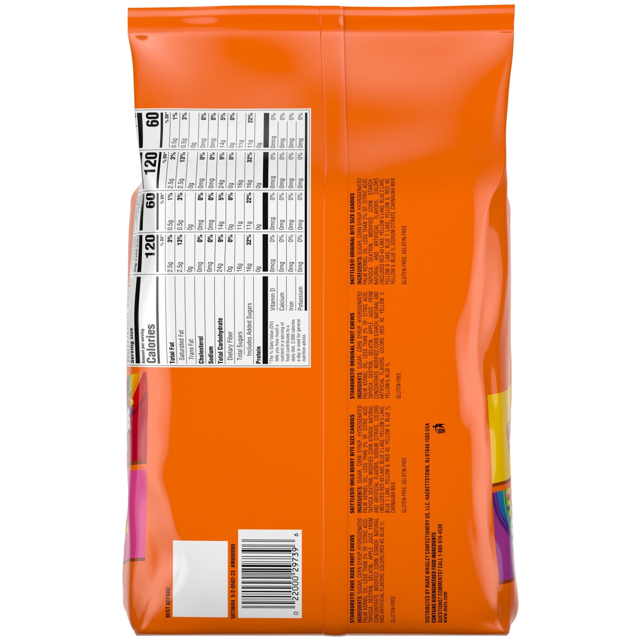 Skittles & Starburst Fun Size Chewy Halloween Candy Variety Pack, 20 Ct Bulk Bag