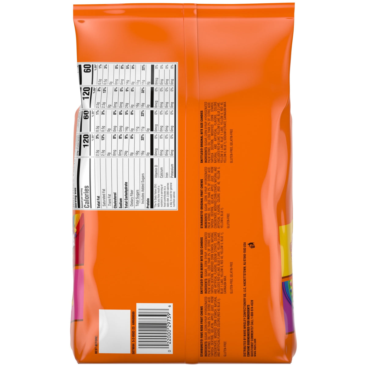 Skittles & Starburst Fun Size Chewy Halloween Candy Variety Pack - 140 Ct Bulk Bag