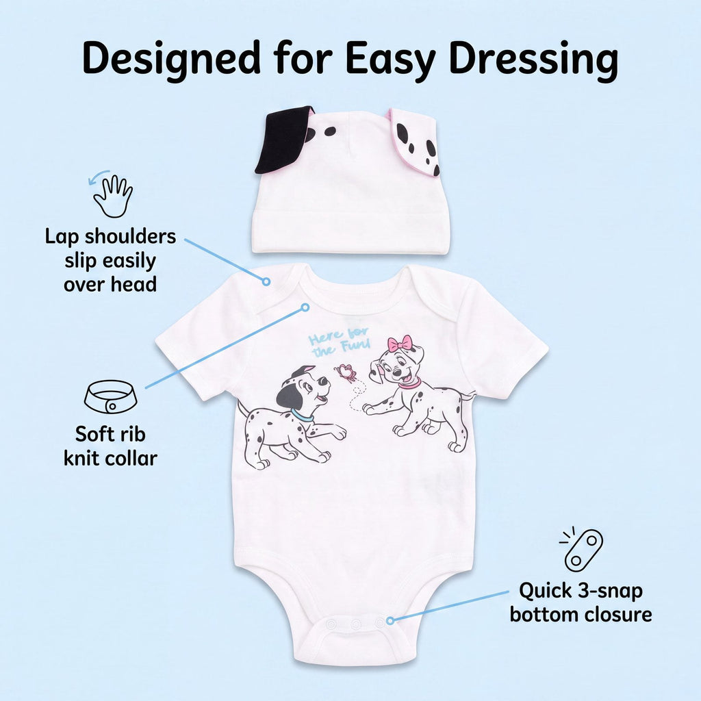 Disney Winnie the Pooh Baby Boy or Girl 2-Piece Cosplay Bodysuit and Hat Set Light Blue Eeyore