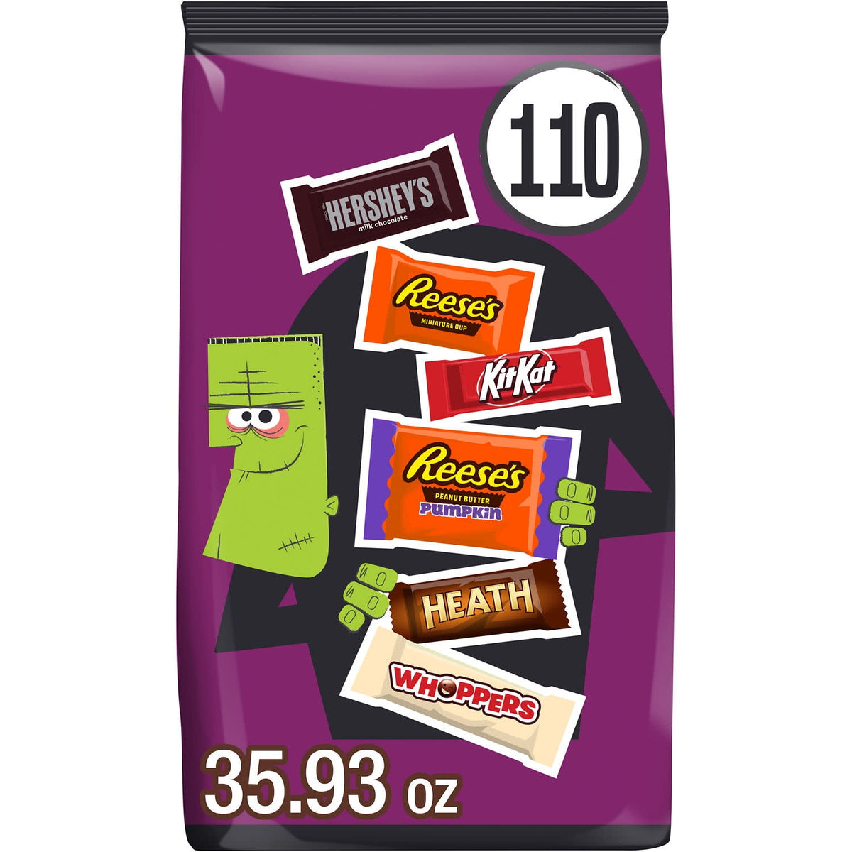 Hershey Assorted, Halloween Candy Bulk Variety Bag, 35.93 oz (110 Pieces)