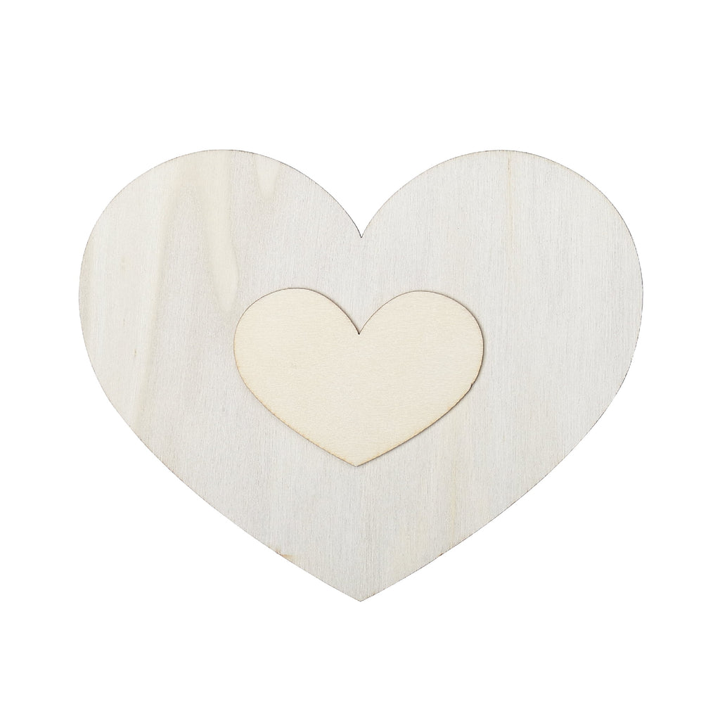(2 pack) Plaid Surfaces Layered Wood Shape, Heart