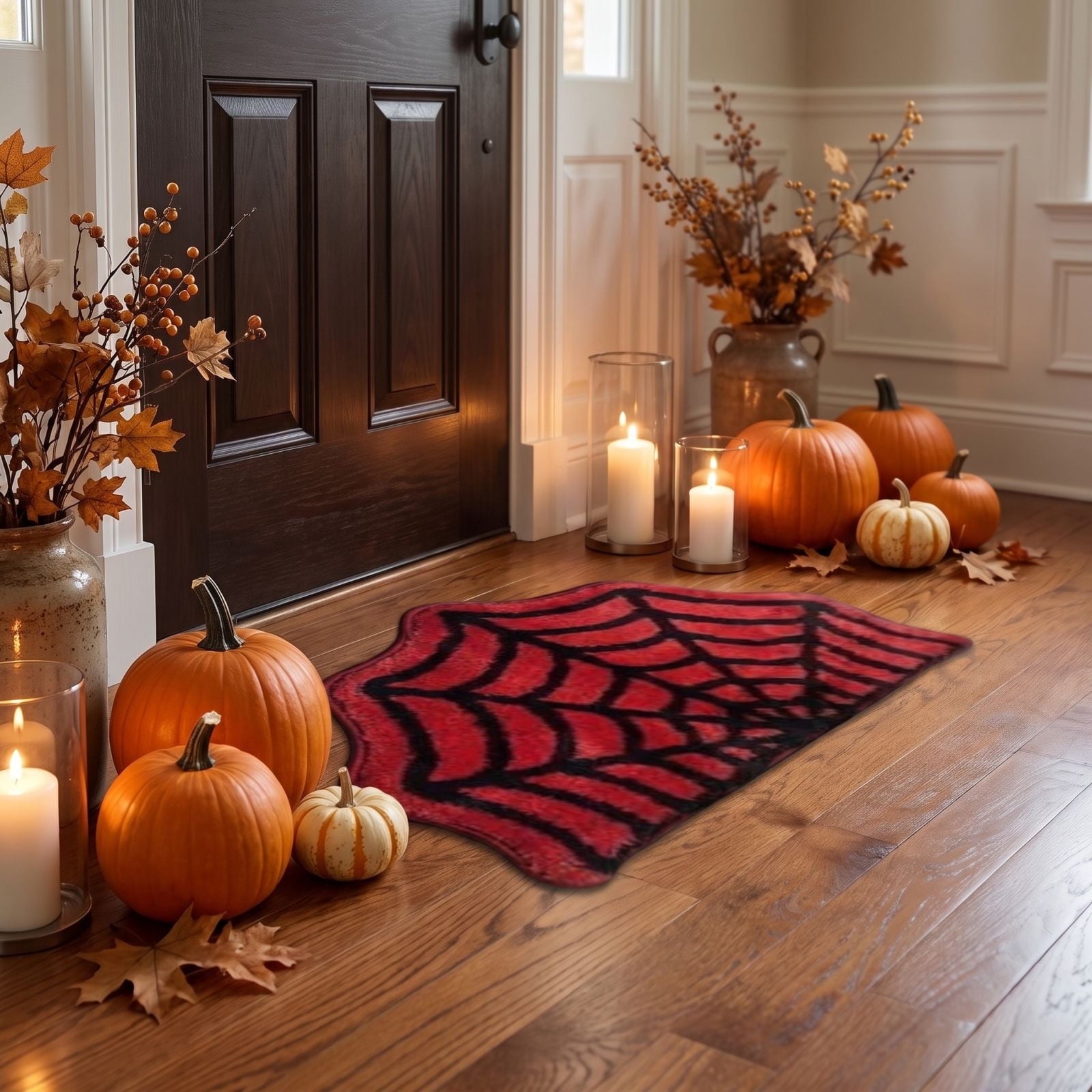 Yhmxh Halloween Bathroom Rugs, Halloween Pumpkin Bath Mats, Farmhouse Halloween Rugs for Bathroom Decorations for The Home, Holiday Cute Pumpkin Decor Non-Slip 15.7x23.6 Inches