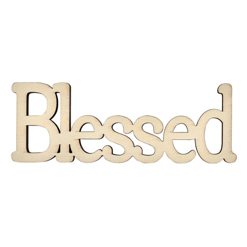 (3 pack) Plaid Unpainted Wood Surfaces, Blessed, 7"