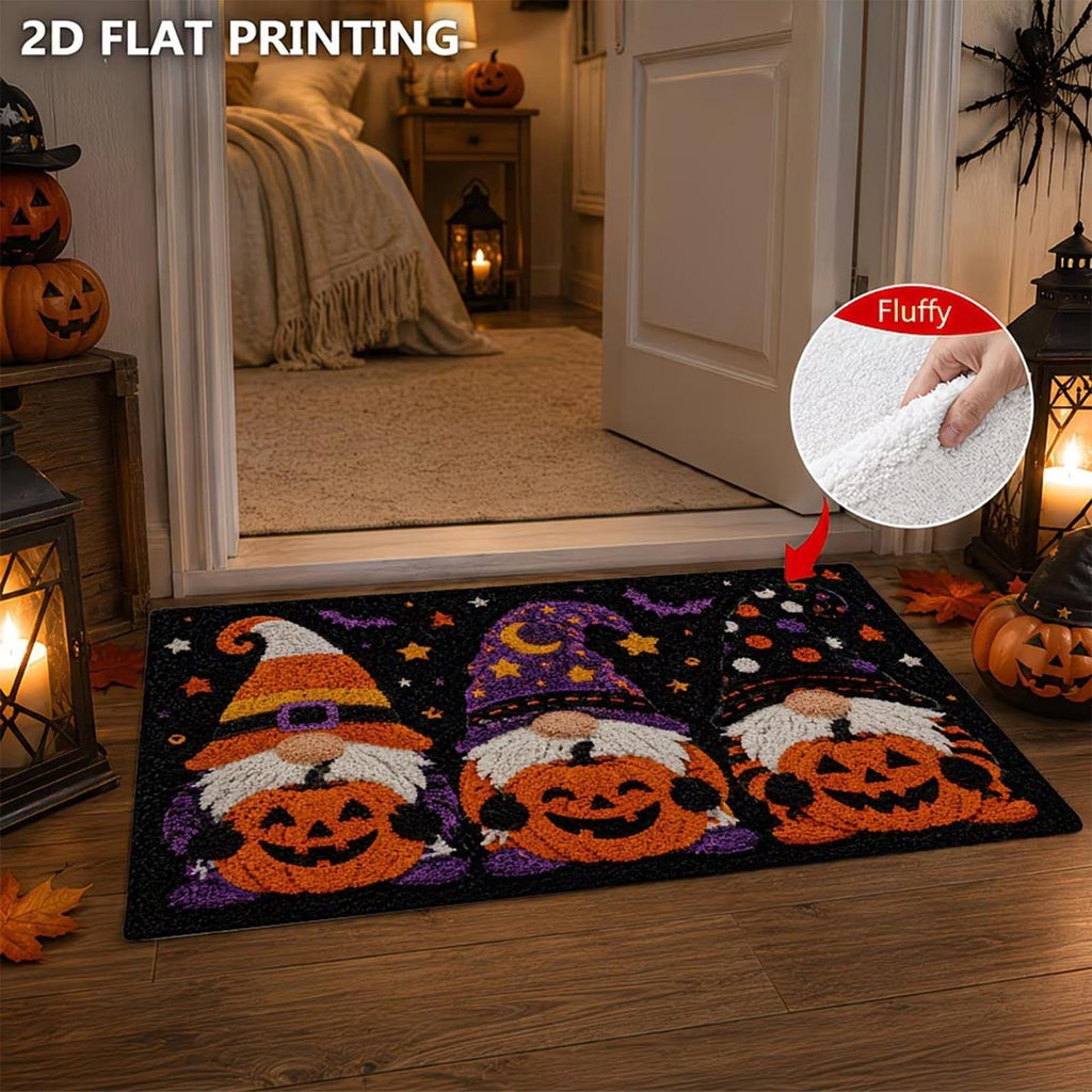Halloween Decor Black Cat Doormat 15.75x23.62 Inch Fall Pumpkin Moon Design Non Slip Indoor Entrance Rug for Home Entryway Decor
