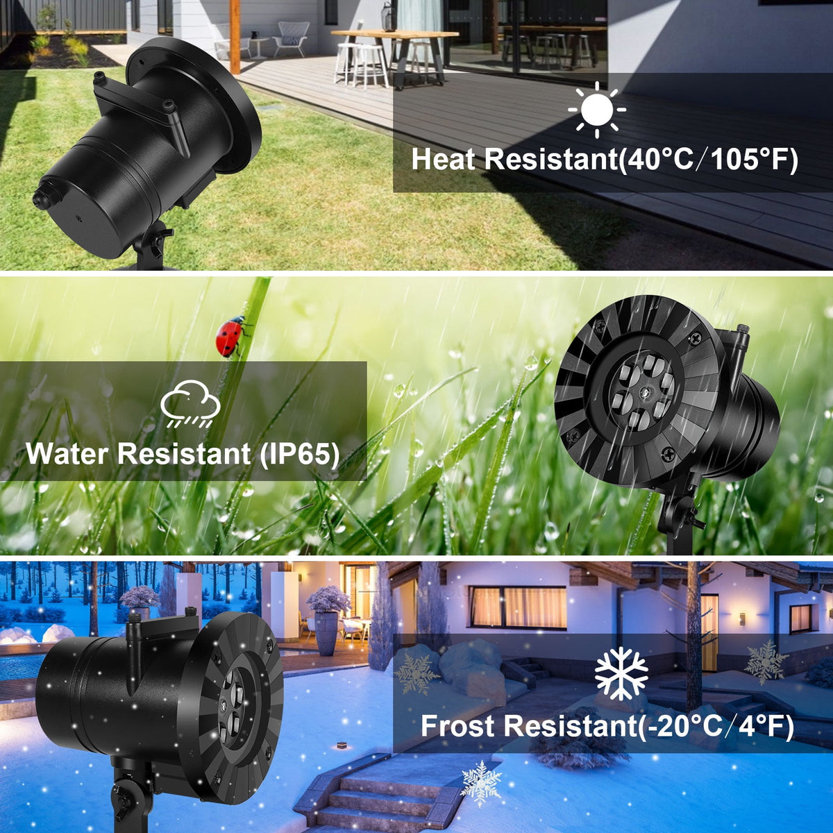 Christmas Halloween Projector Lights, Outdoor Christmas Decorations, LED Projection Lamp 16 Slides for Christmas Party Holiday Yard Garden Decoration