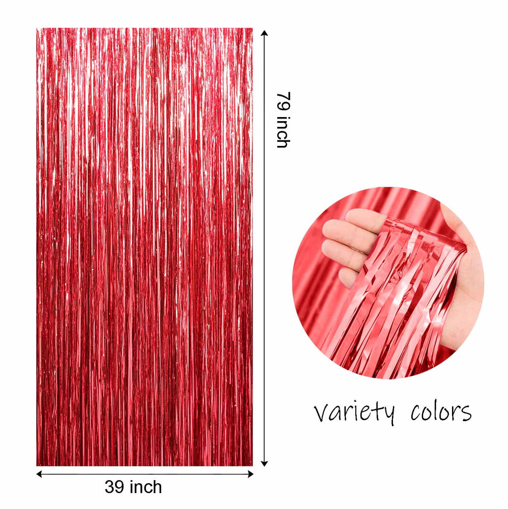 Sm:)e 2-Pack Light Bright Silver Foil Fringe Curtains for Events - Birthday, Wedding, Graduation, Christmas, Baby Shower, various festivals Decor Photo Booth Fun!