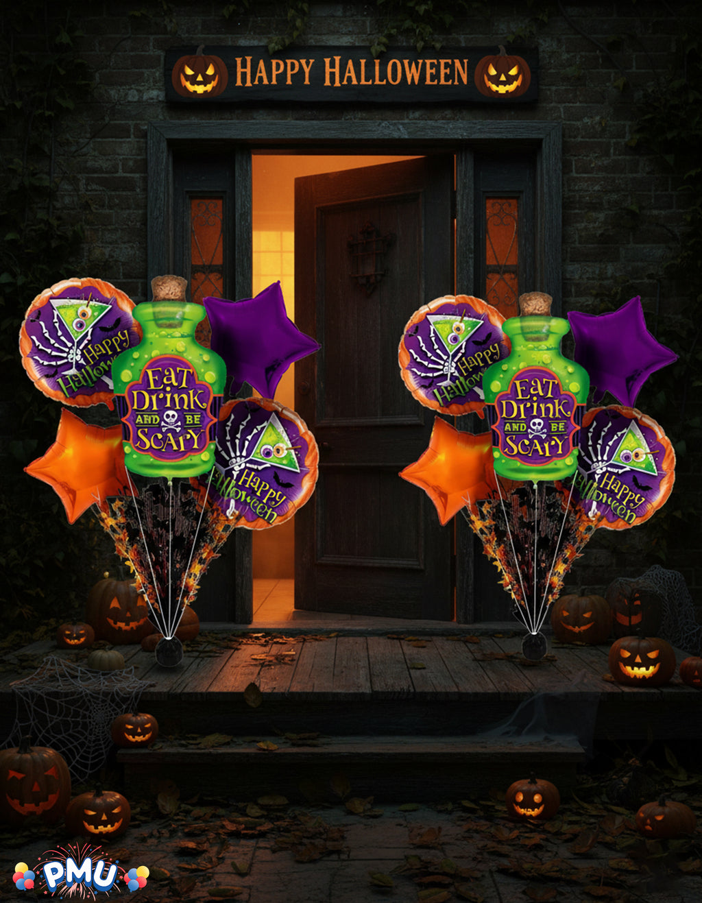 PMU Halloween Flying Ghost 24 Inch Mylar-Foil Balloon (10/pkg) Pkg/1