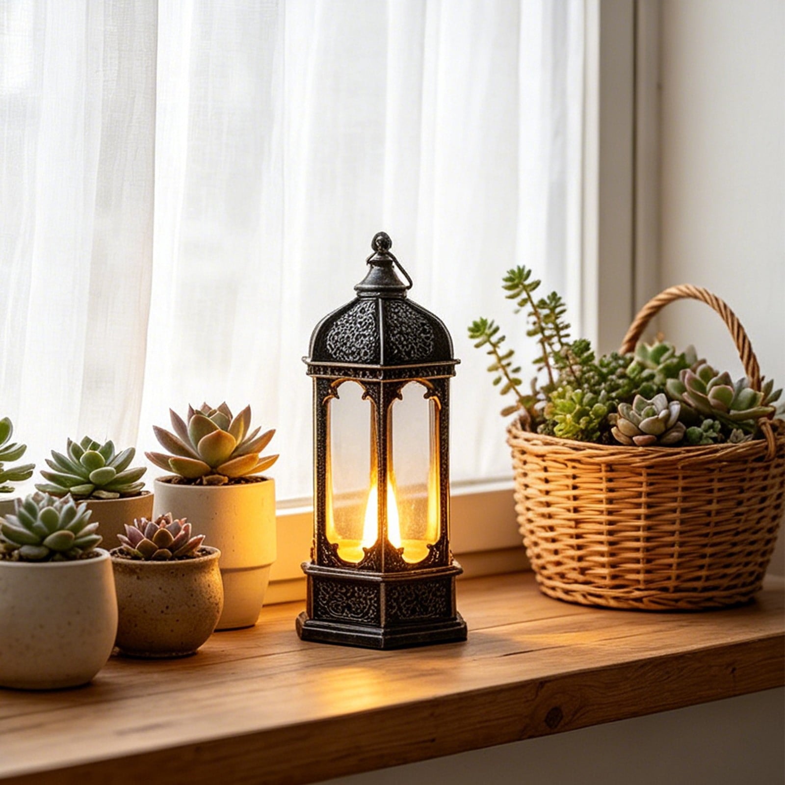 Djiypn Mini Lanterns 2Pack LED Small Lanterns Decorative Indoor Outdoor Hanging Lantern Decorative Candle Light Farmhouse Decor for Weddings Western Camping Party Halloween Christmas Decorations