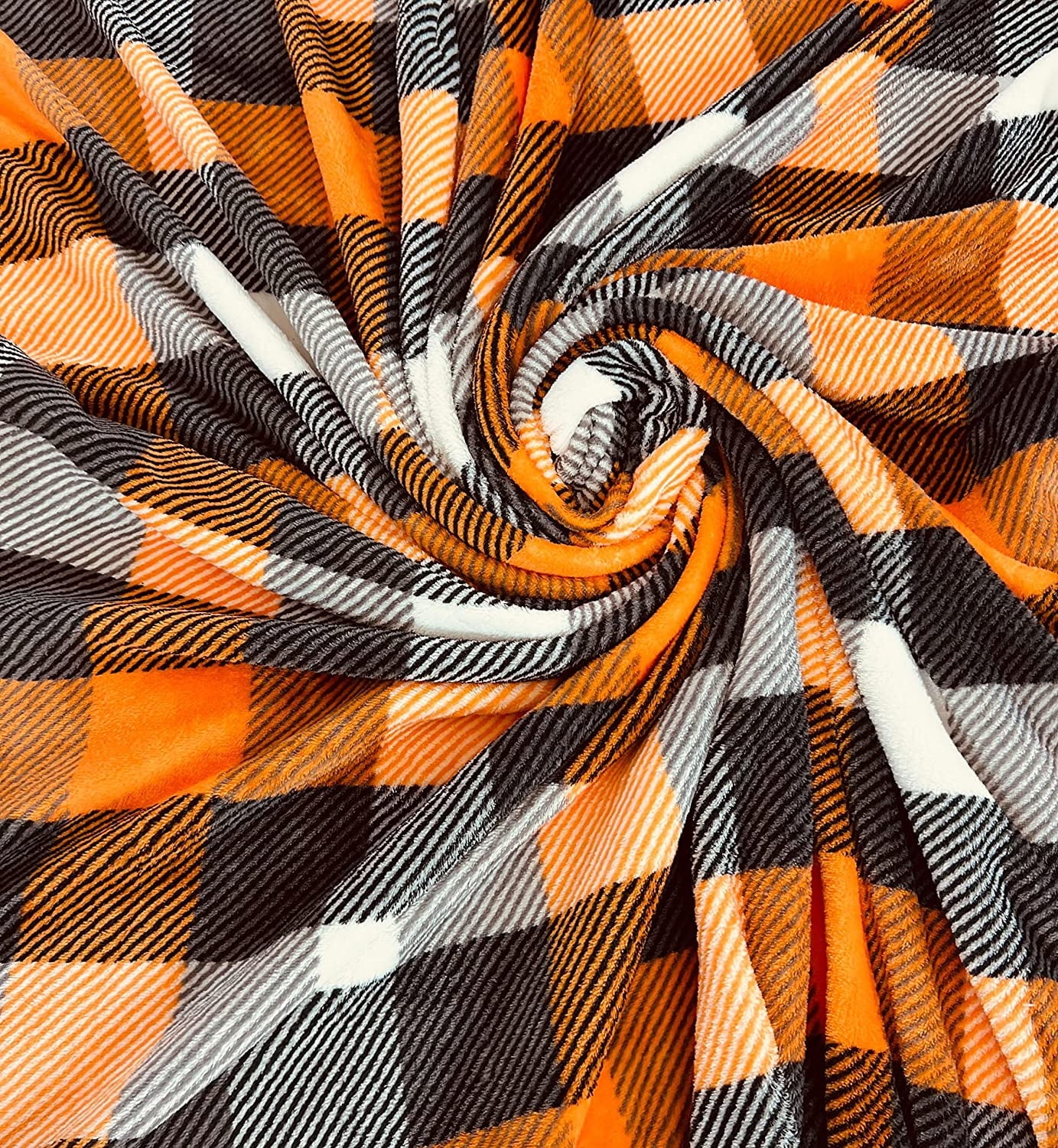 Serafina Home Halloween Throw Blanket: Fuzzy Boo! Jack O'Lantern Spider Webs Skull and Black Cats Print on Velvet Fleece for Sofa Bed Couch Chair Dorm