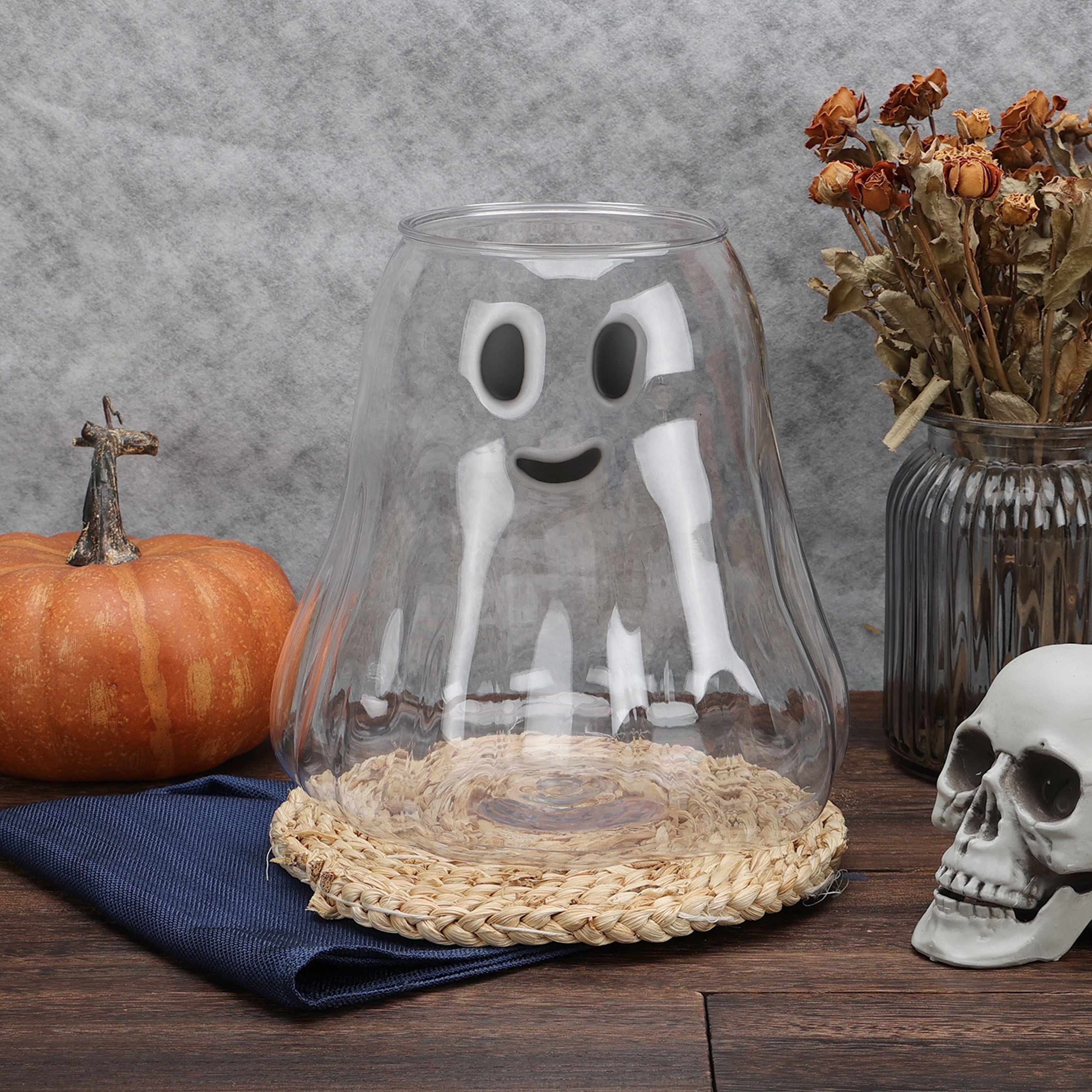 Way to Celebrate Halloween Clear Iridescent Acrylic Ghost Bucket, 4.5 qt