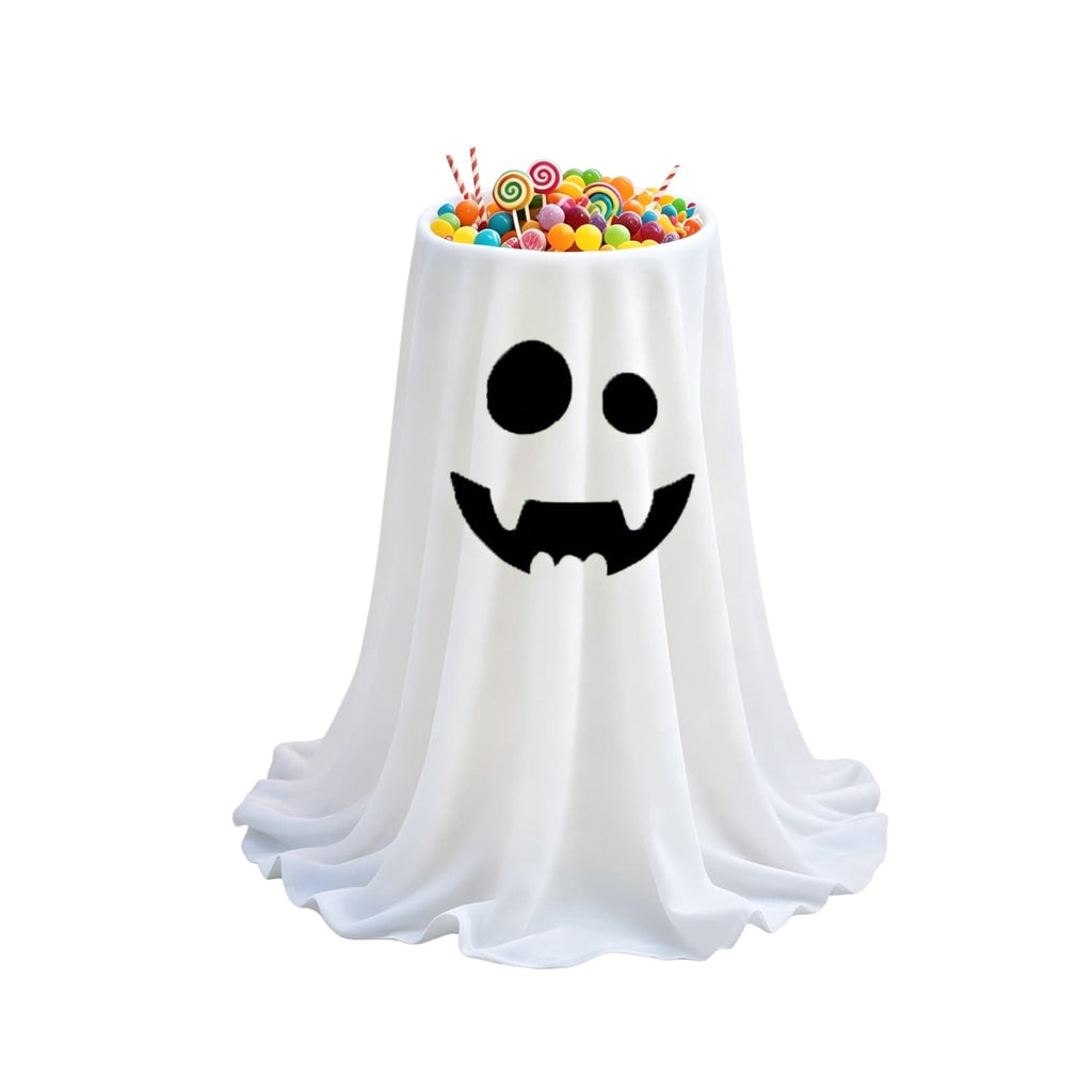 Gallickan Remote Control LED Ghost Candy Bowl with Stand, Light Up Animated Trick or Treat Container, Spooky Halloween Party Decor for Front Porch