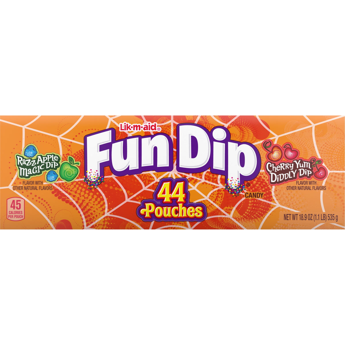 Fun Dip Halloween Razz Apple Magic Dip & Cherry Yum Diddly Dip Candy Pouches, 44 Count