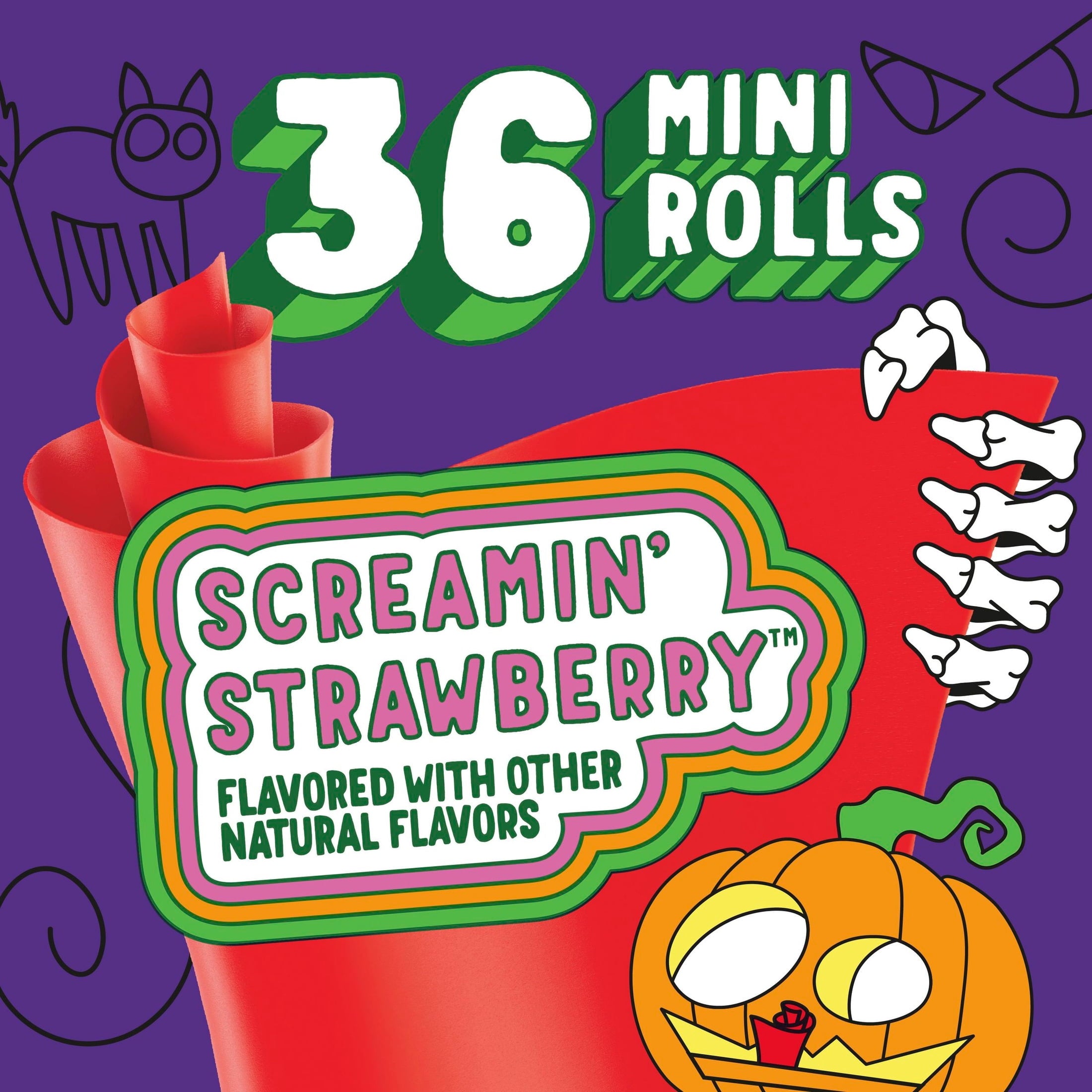 Fruit Roll-Ups Mini Rolls, Screamin' Strawberry Fruit Flavored Snacks, 36 Ct, 13.3 oz