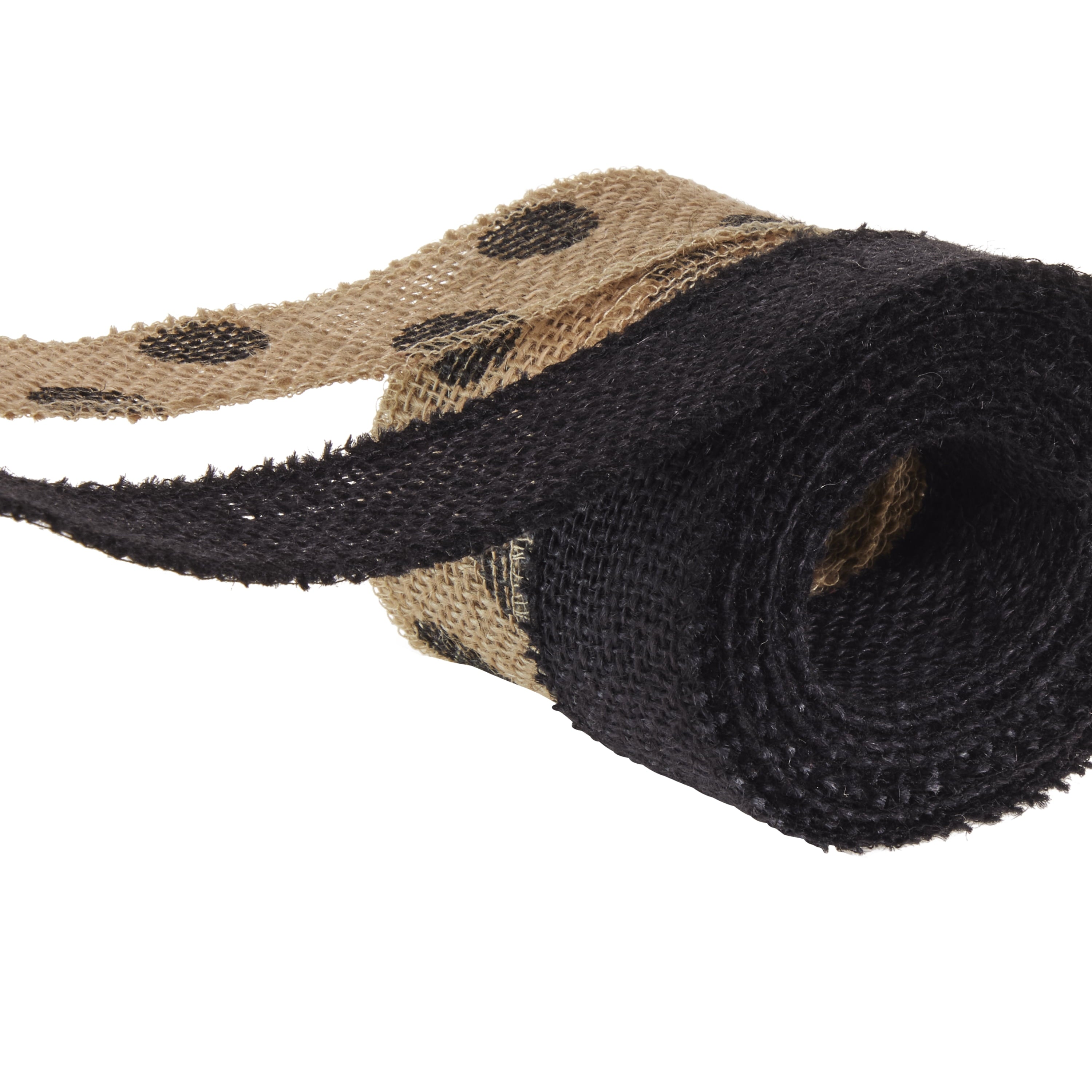 Love, Laugh, Craft Burlap Ribbon Set, 1.5"W x 3-Yds, Natural/White Stripe