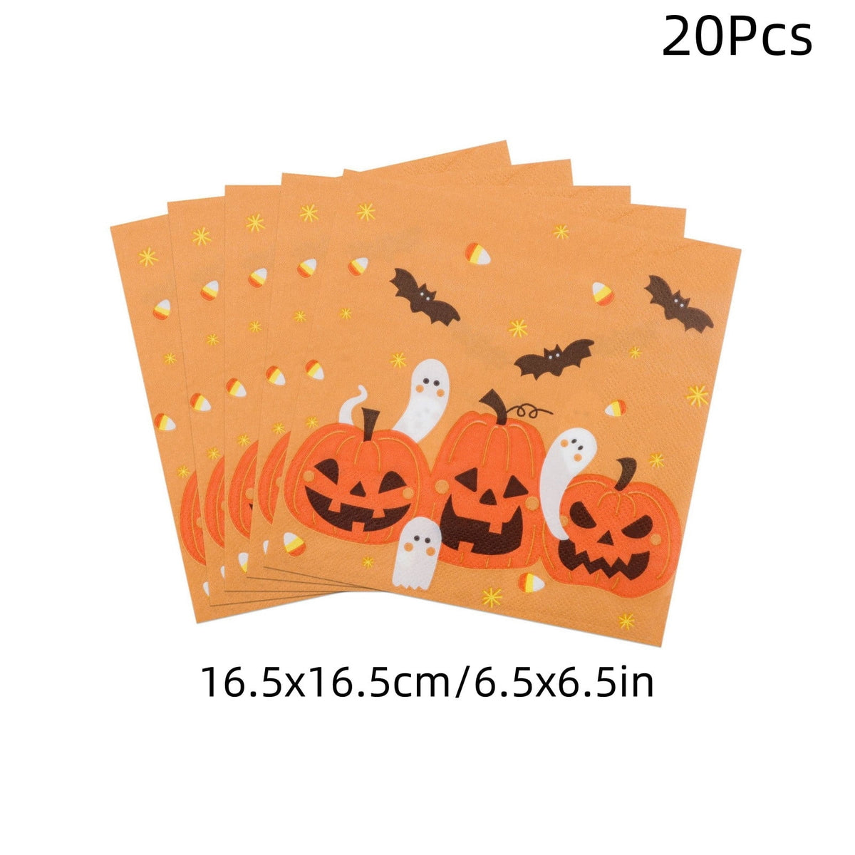 OCCOA Halloween Disposable Printed Paper Napkins 20 Count, Cute Spooky Pattern Party Table Decor Supplies, Indoor Outdoor Holiday Dining Decoration, B