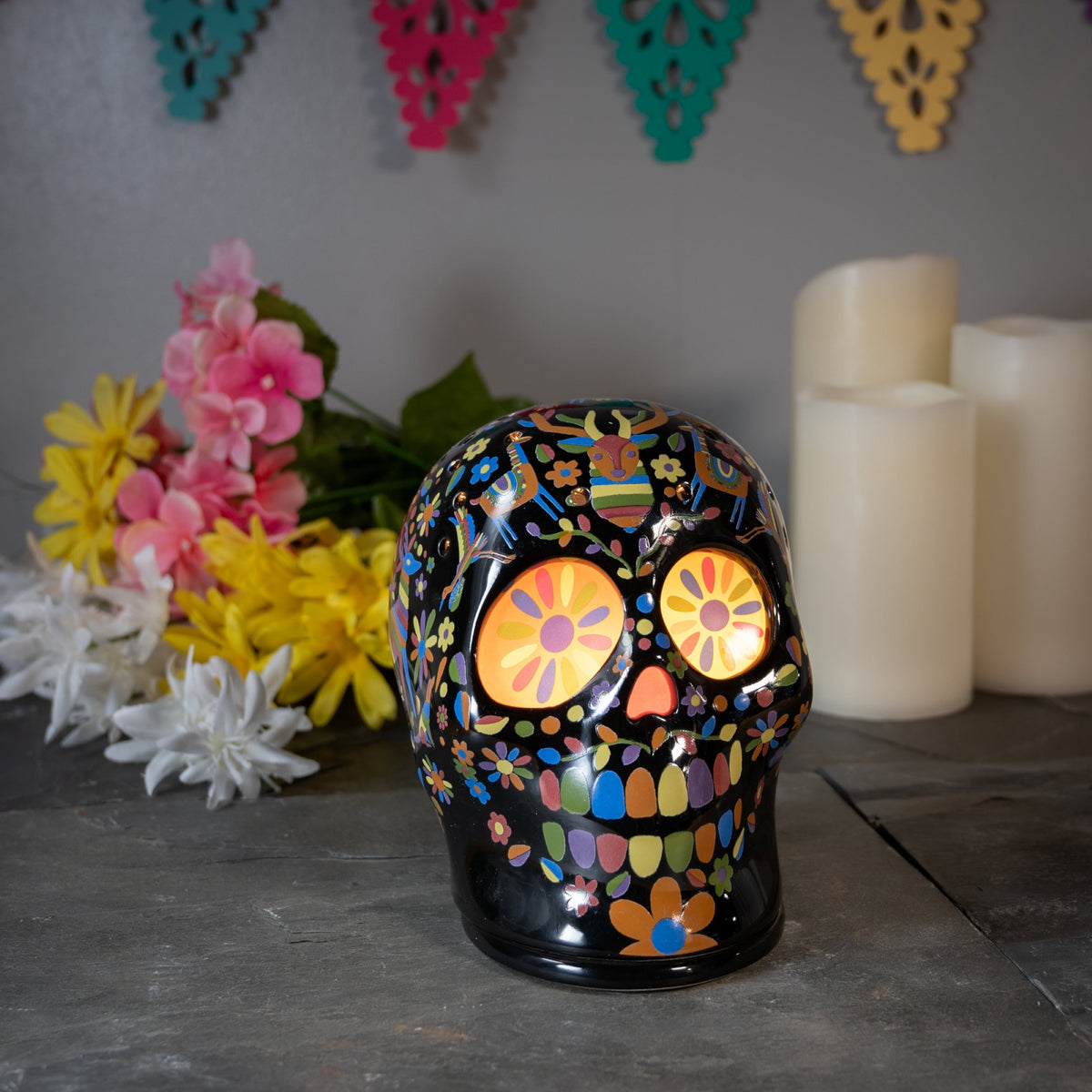 Scentsationals Wax Melt Warmer, Wax Warmer for Scented Wax Melts - Day of The Dead Collection Vistoso - Candle Wax Melter for Fragrance Cubes and Tarts