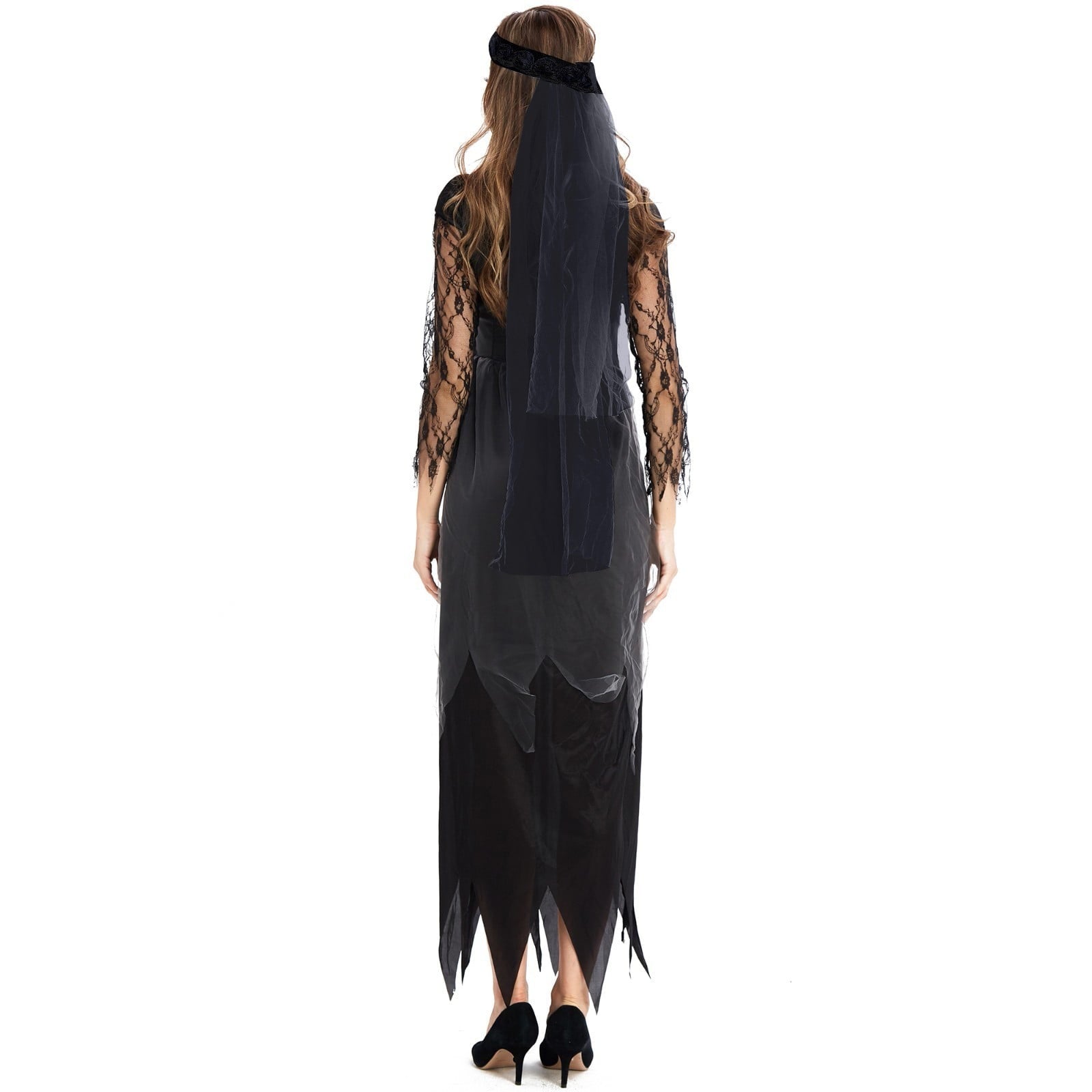 Halloween Witch Costume Women, Classic Retro Witch Costumes for Women Halloween Fancy Dress Witch Dress Black XXL