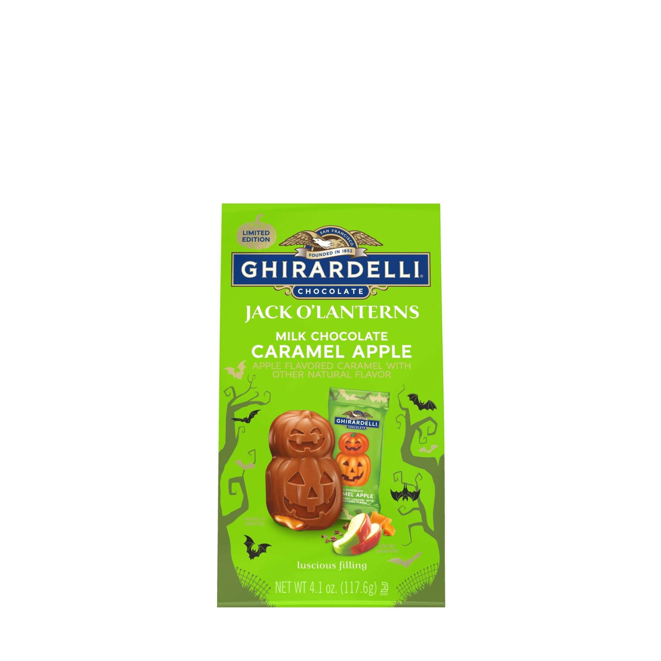 GHIRARDELLI Milk Chocolate Jack O' Lanterns, 4.1 oz Bag
