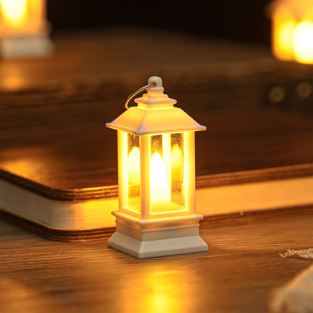 KOYPTL 8 Pcs Black Lanterns Decorative Indoor Mini Battery Operated Lanterns with Flameless Candle,Christmas Table Decorations Hanging Ornament for Wedding Table Centerpieces Home Xmas Decor Outdoor