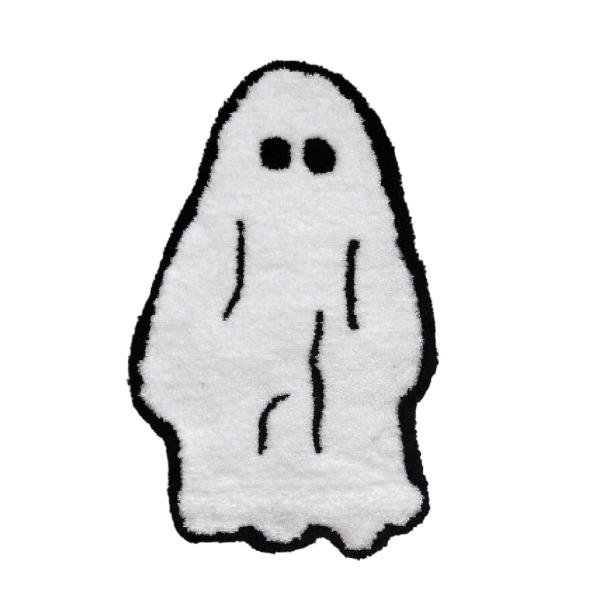 erdimoy Cute Ghost Shaped Halloween Bath Mat, Soft Fluffy Non Slip Ghost Rug Absorbent Doormat for Entryway Bathroom Bedroom Halloween Home Decor