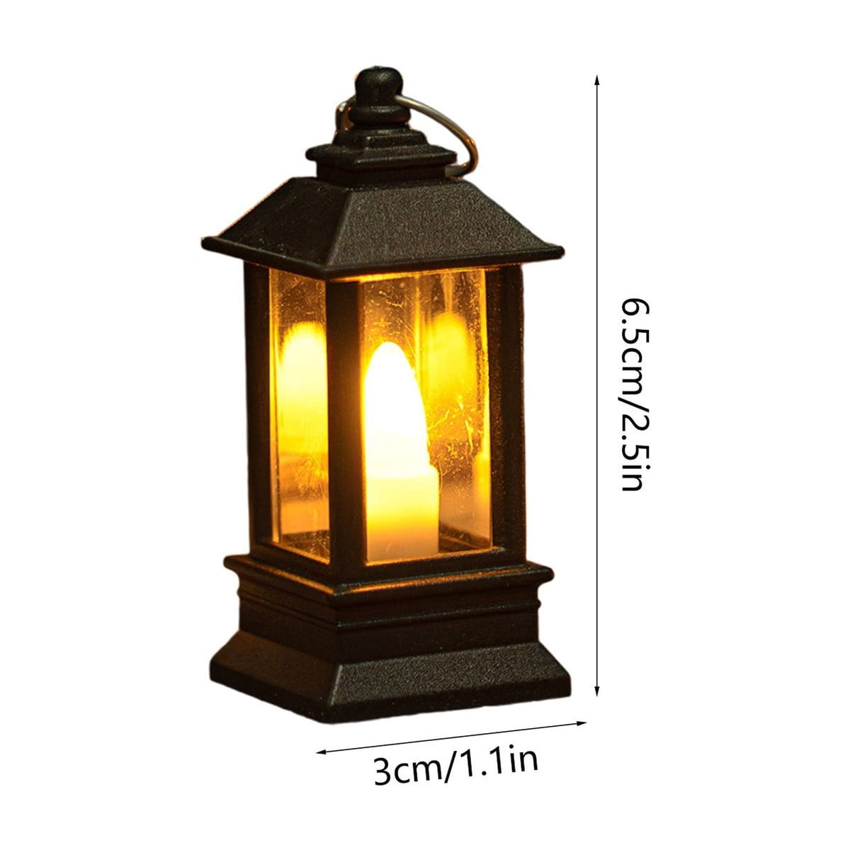 KOYPTL 8 Pcs Black Lanterns Decorative Indoor Mini Battery Operated Lanterns with Flameless Candle,Christmas Table Decorations Hanging Ornament for Wedding Table Centerpieces Home Xmas Decor Outdoor