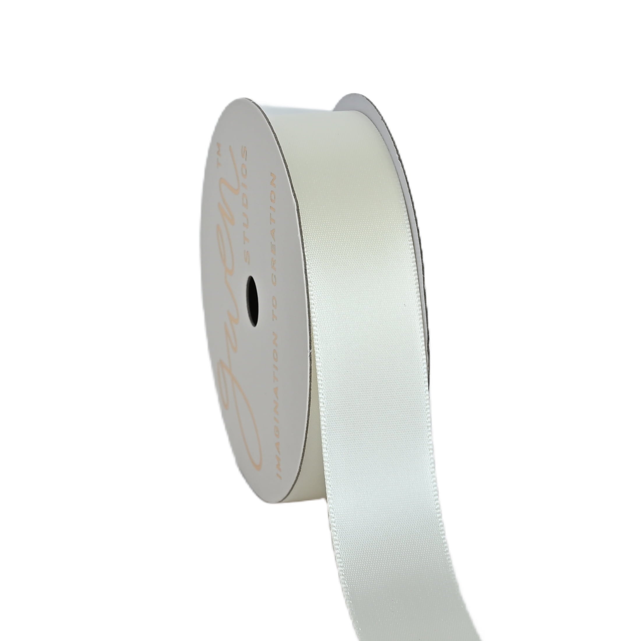 Gwen Studios 7/8" Cream Satin Ribbon, 7 yards