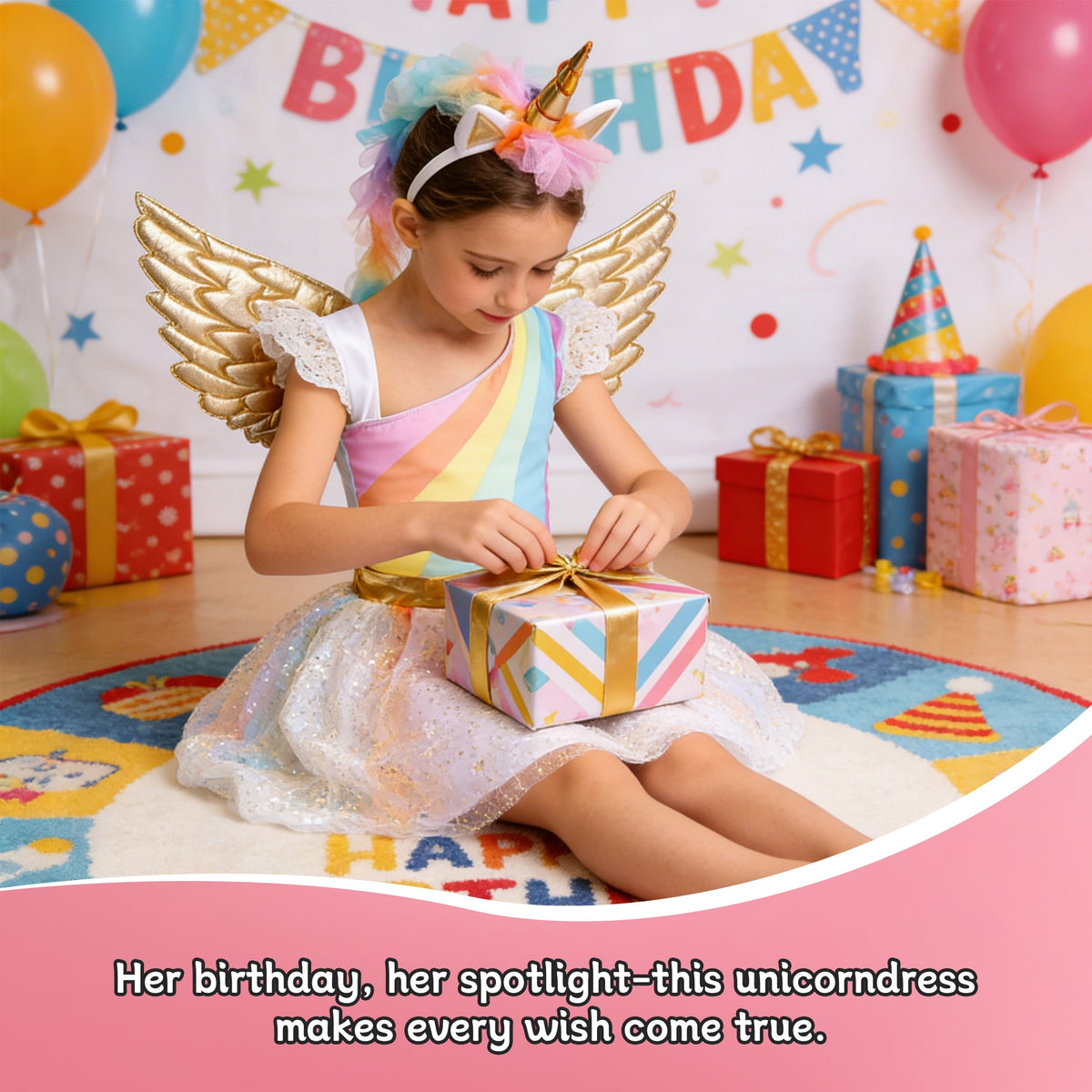 CZKHPTY Girls 3D Butterfly Fairy Tutu Dress, Whimsical Garden Princess Pretend Play Fancy Outfit, Sizes 3-4Y