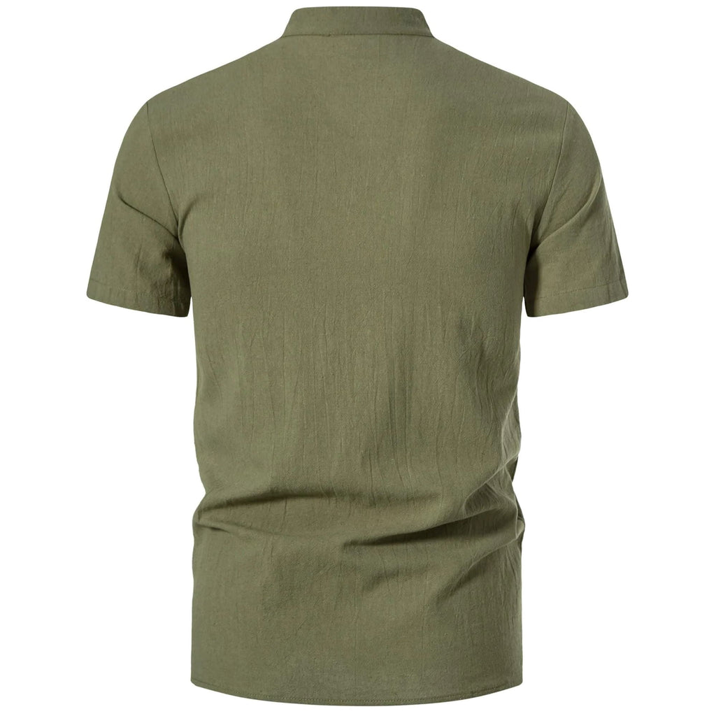 HAOMEILI Men's Short Sleeve Shirts Retro Style Lace up for Medieval,Viking,Hippie Halloween Cosplay Pirate Renaissance Costume
