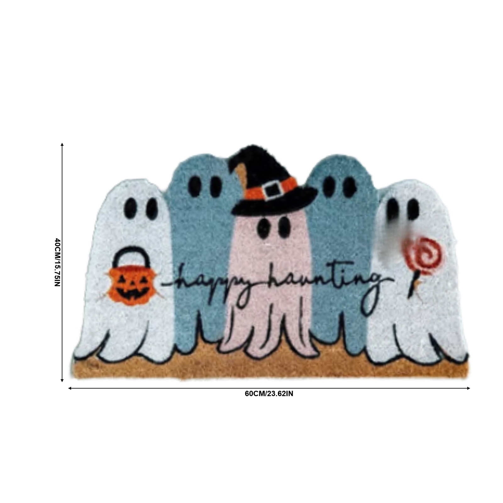 Orangide Halloween Decorations Ghost Doormat Non Slip Outdoor Entrance Rug Spooky Welcome Mat for Patio Porch Entryway Fall