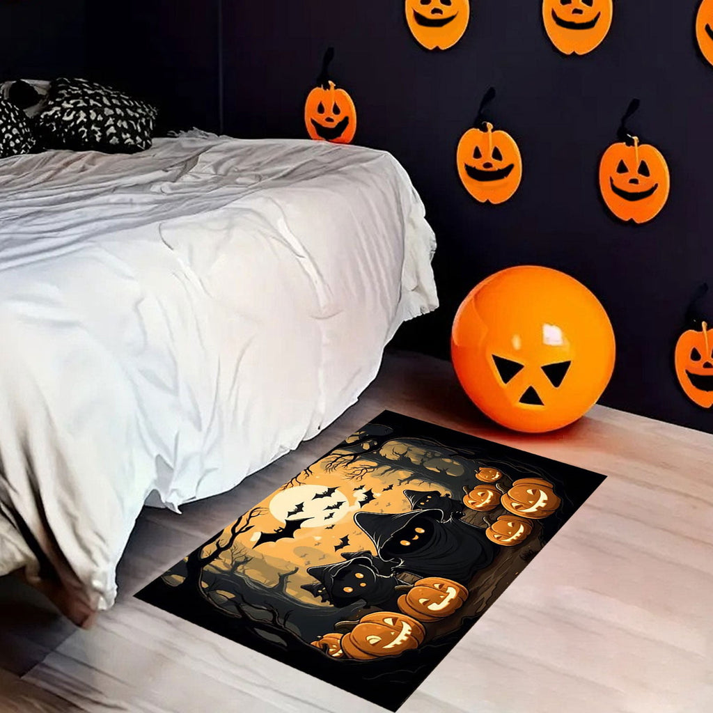 Vggrvlo Under5 Halloween Kitchen Rugs Mats for Floor Non Slip Extra Thick Chenille Door Mat Machine Washable Bath Mats Halloween Decorations