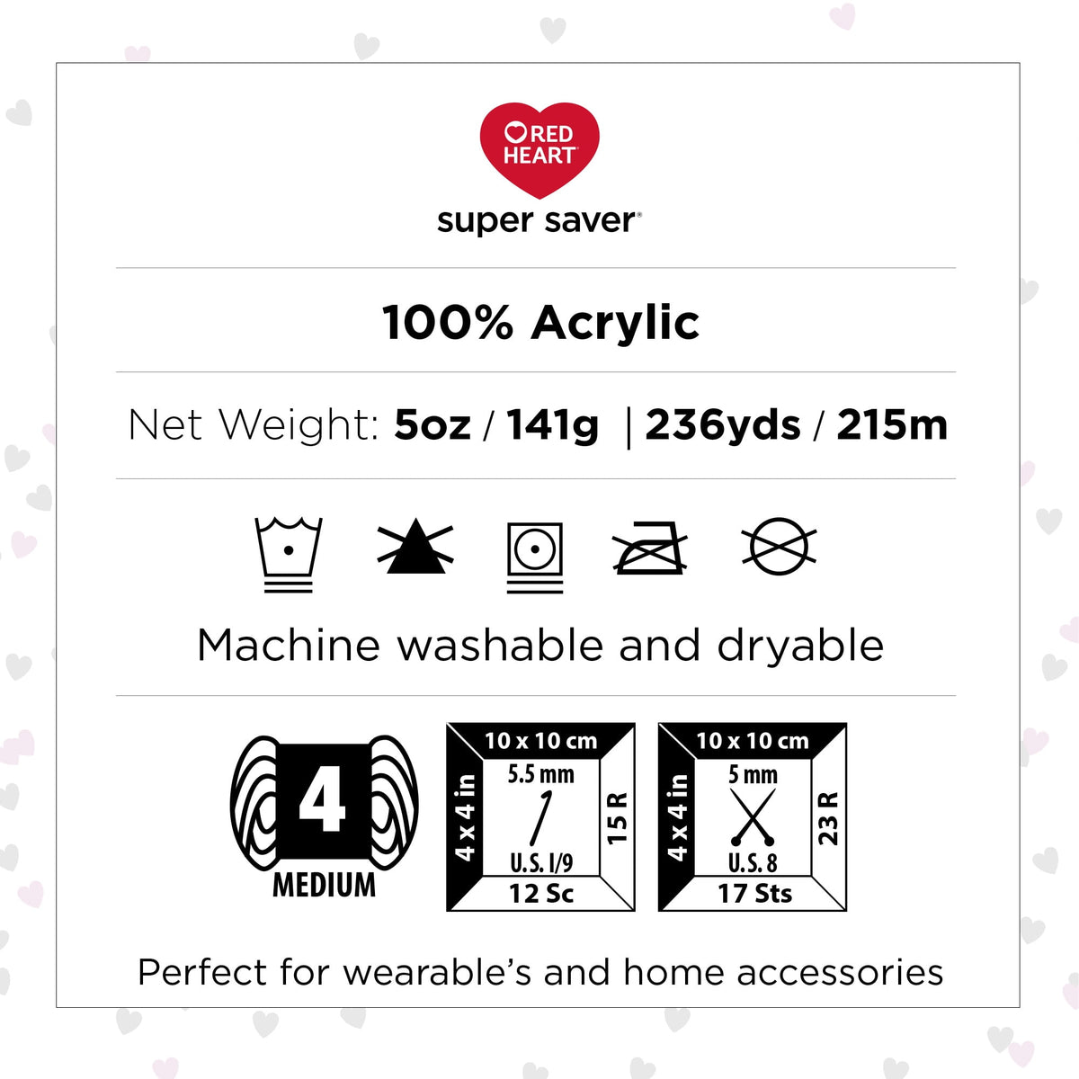 Red Heart® Super Saver® 4 Medium Acrylic Yarn, Bonbon Print 5oz/142g, 236 Yards