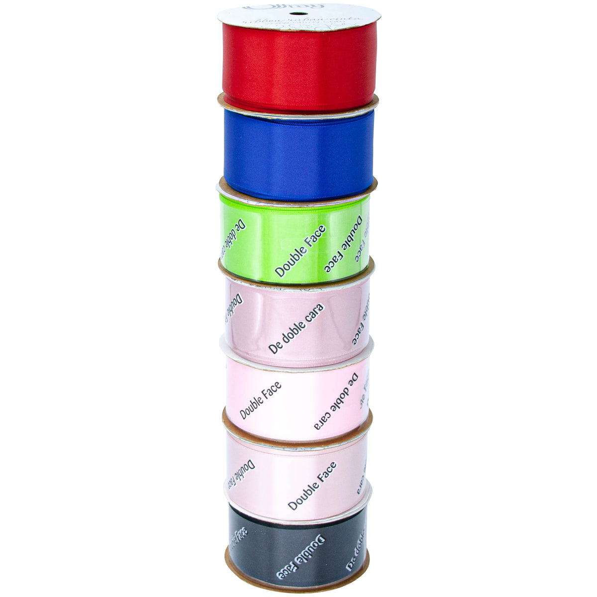 (2 pack) Offray Ribbon, Red 1 1/2 inch Double Face Satin Polyester Ribbon, 12 feet